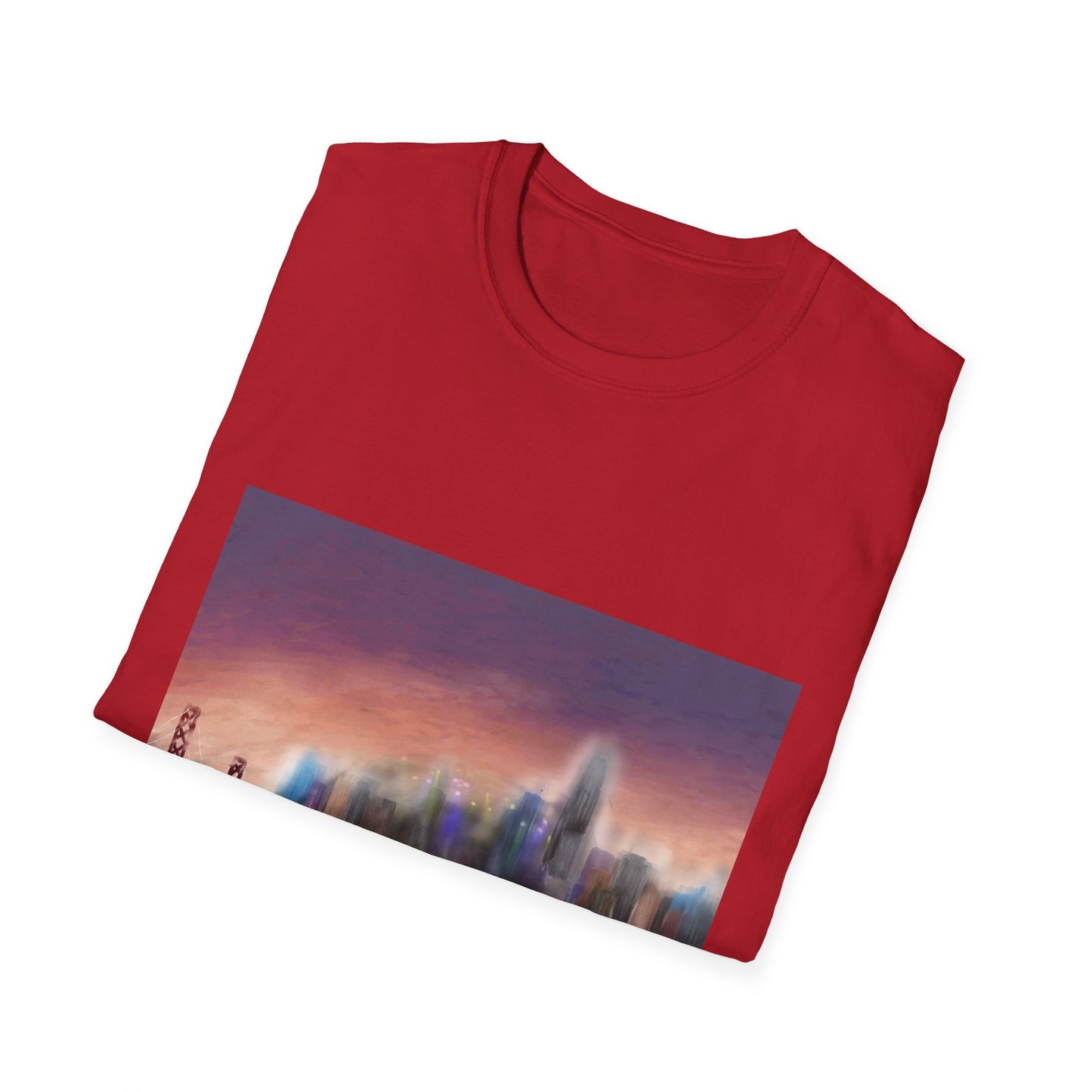 10%OFF at checkout! - Big City Band City Skyline Sunset T-Shirt — Blurred Nightscape Graphic Tee