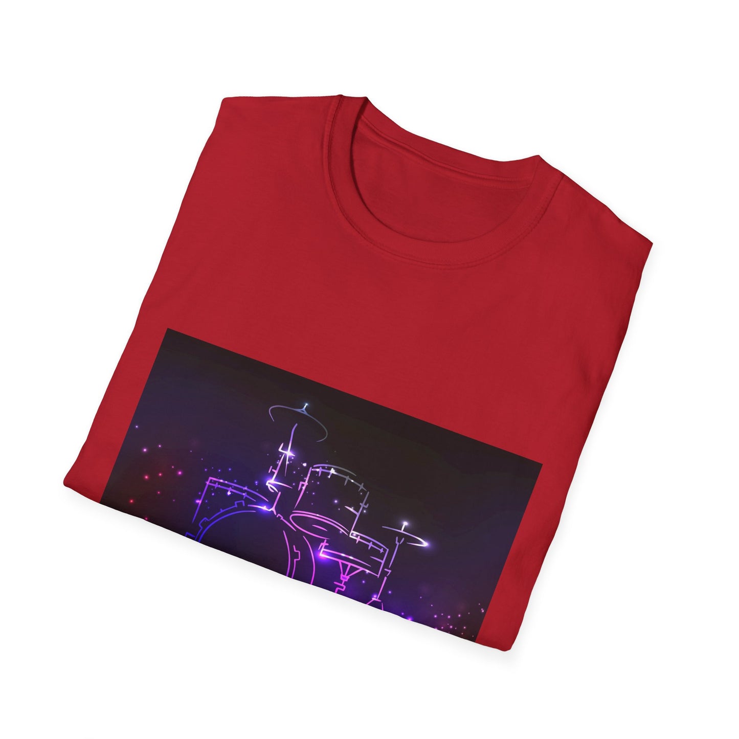 10%OFF at checkout! - Drummer Neon Lights T-Shirt — Purple Glow Drum Set Tee