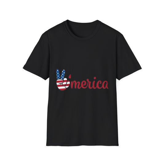 10%OFF at checkout! - 'Merica Flag Peace Sign T-Shirt — Patriotic 4th of July Tee