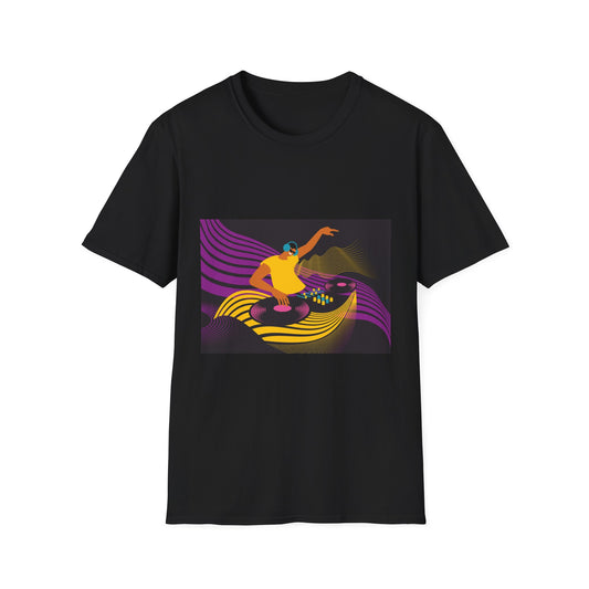 10%OFF at checkout! - DJ Turntable Graphic T-Shirt — Retro Neon Dance Music Tee