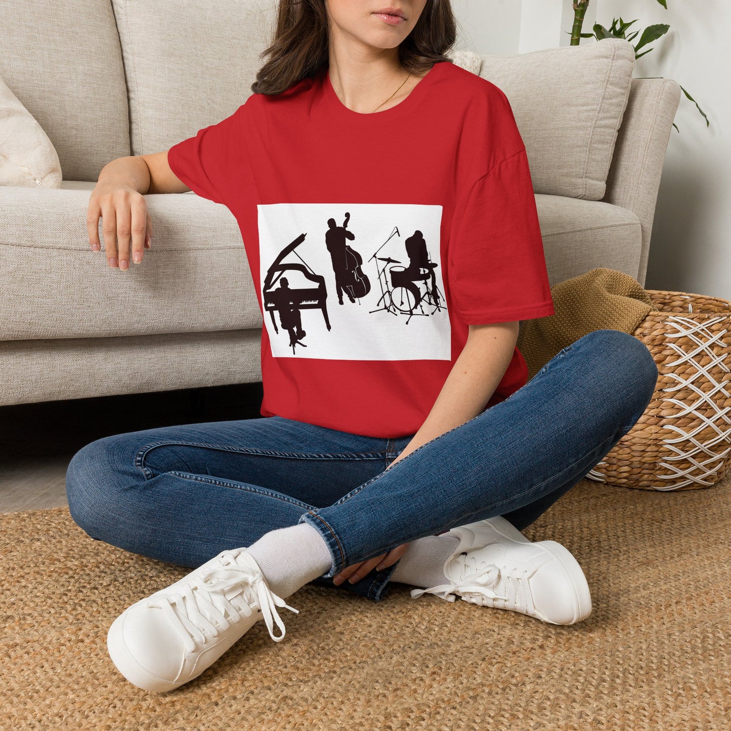 10% Off at checkout - Jazz Trio Silhouette T-Shirt — Piano, Bass & Drums Music Tee