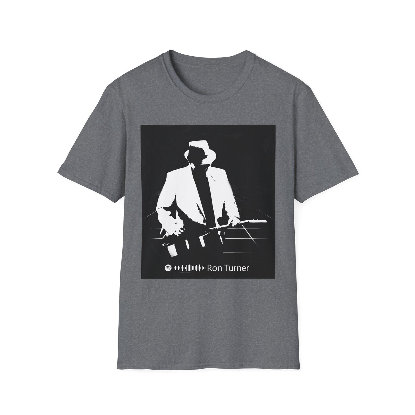 10%OFF at checkout! - Slide Guitarist Ron Turner Blues Artist Silhouette T-Shirt — Vintage Band Music Tee