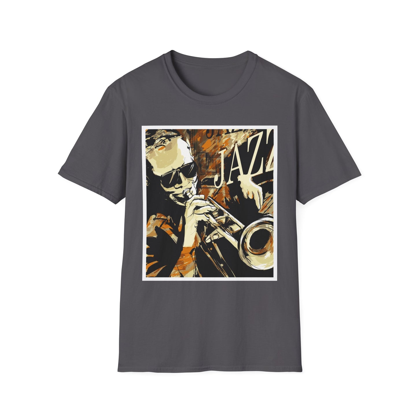 Jazz Trumpet Graphic T-Shirt — Vintage Sax/Trumpet Music Tee
