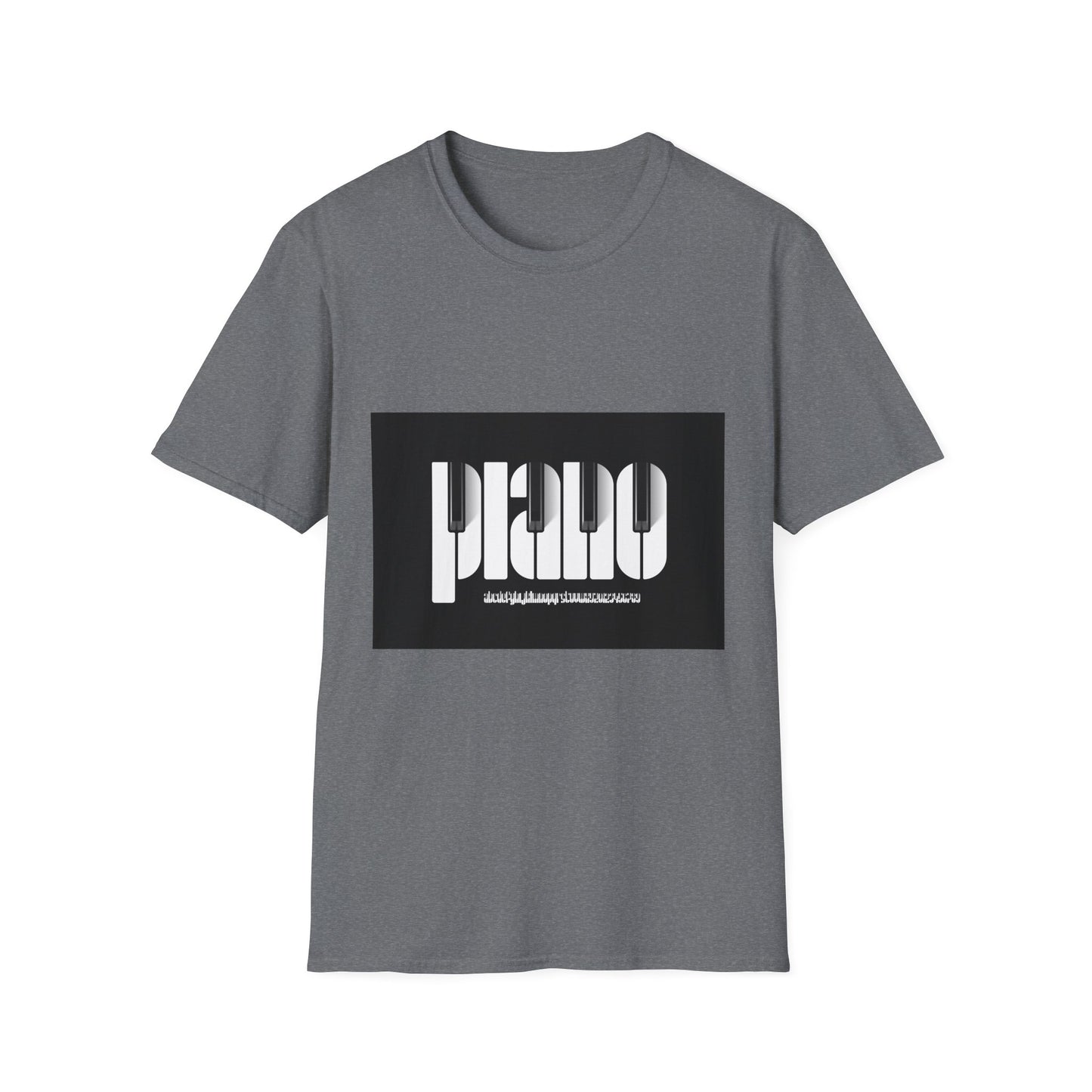 10%OFF at checkout! - Piano Retro Logo T-Shirt — Minimalist Black & White Music Tee
