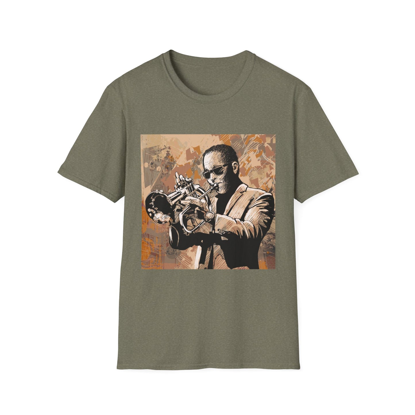 10%OFF at checkout! - Trumpet Jazz Portrait T-Shirt — Vintage Musician Graphic Tee