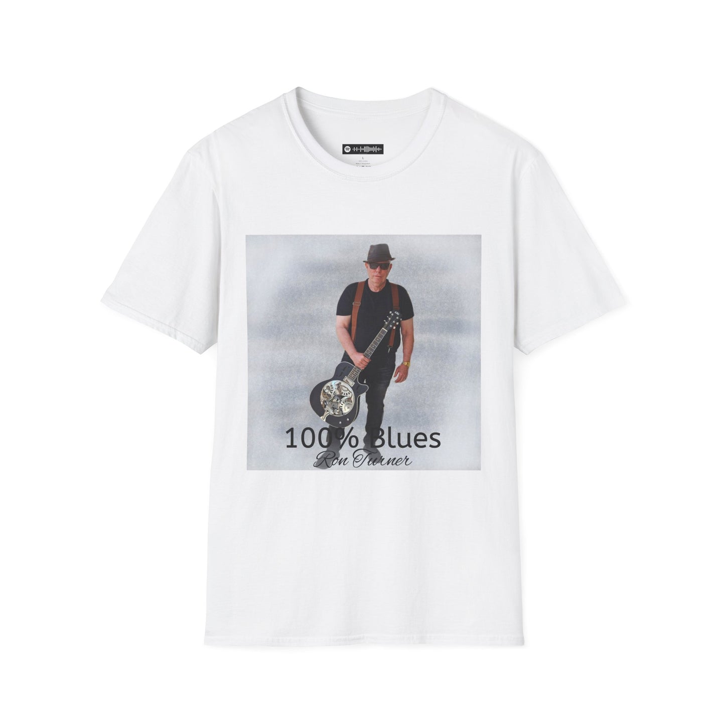 Blues Guitarist T-Shirt – “100% Blues” Vintage Music Tee
