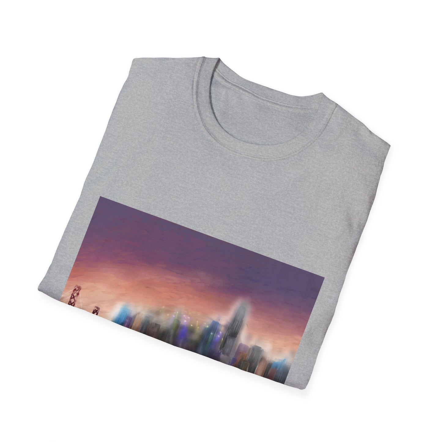 10%OFF at checkout! - Big City Band City Skyline Sunset T-Shirt — Blurred Nightscape Graphic Tee