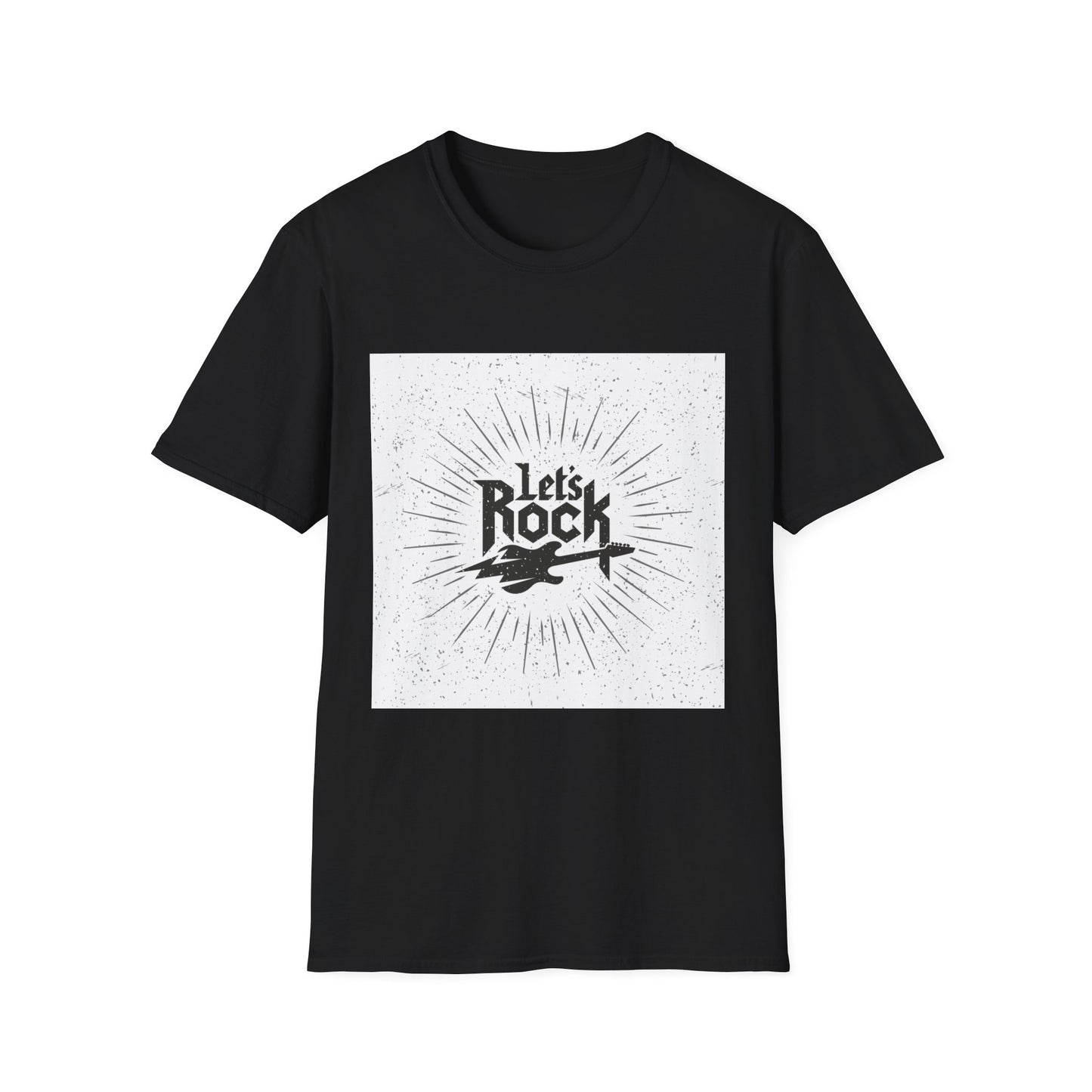 10%OFF at checkout! - Let's Rock T-Shirt — Vintage Guitar Graphic Tee for Music Lovers