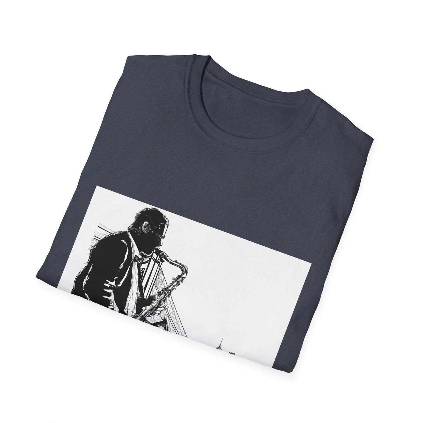10%OFF at checkout! - Saxophone Skyline T-Shirt — Jazz Musician Cityscape Tee