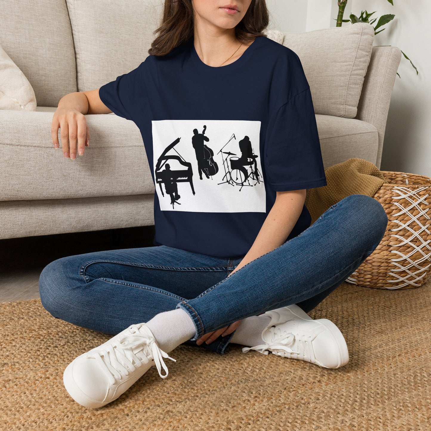 10% Off at checkout - Jazz Trio Silhouette T-Shirt — Piano, Bass & Drums Music Tee