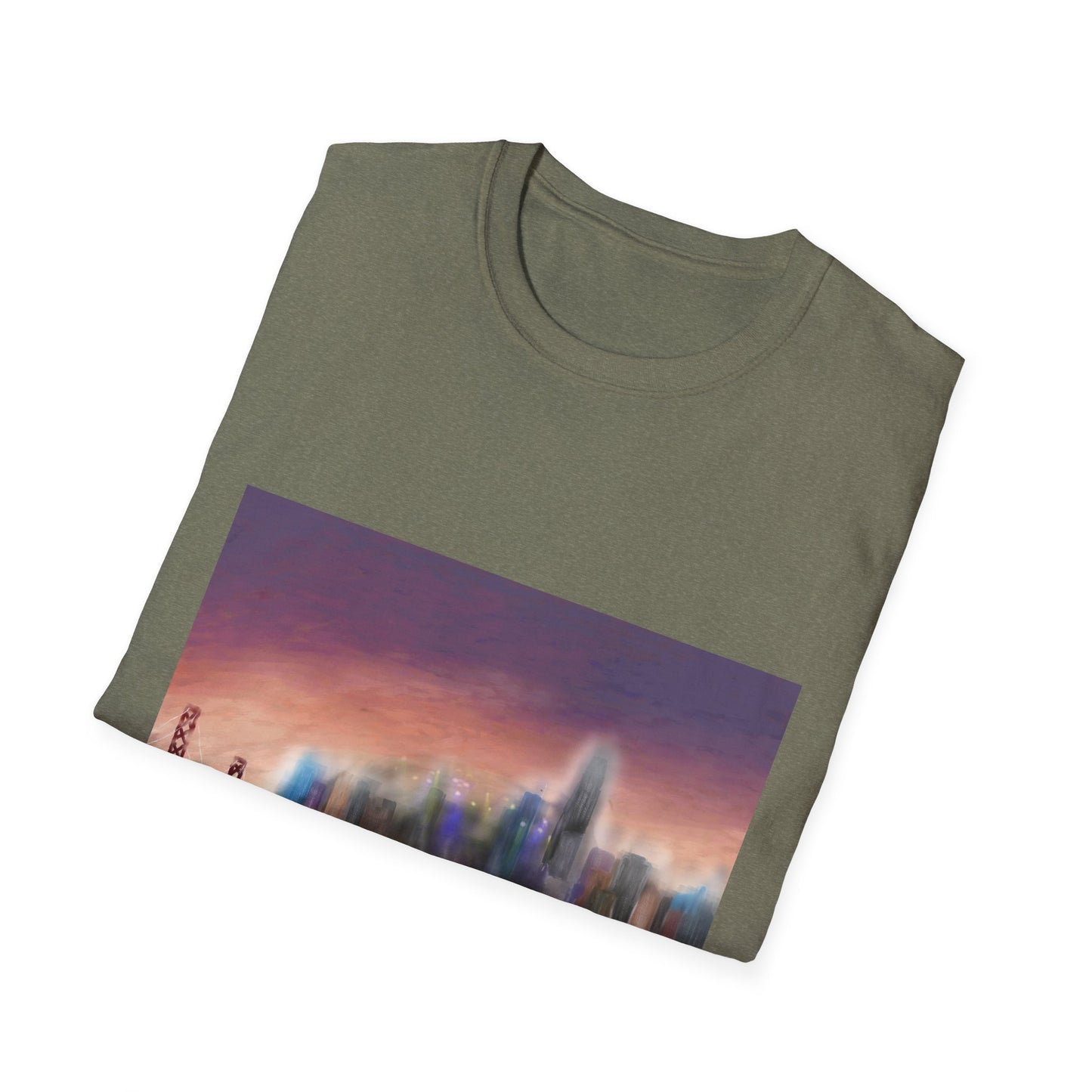 10%OFF at checkout! - Big City Band City Skyline Sunset T-Shirt — Blurred Nightscape Graphic Tee