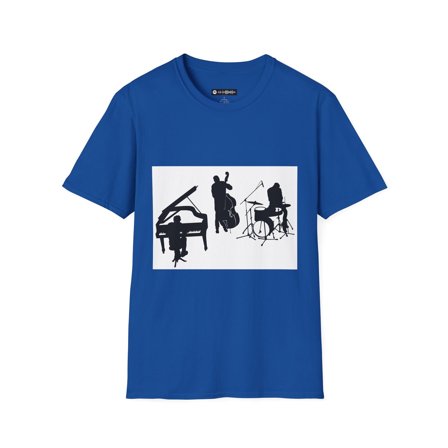 10% Off at checkout - Jazz Trio Silhouette T-Shirt — Piano, Bass & Drums Music Tee