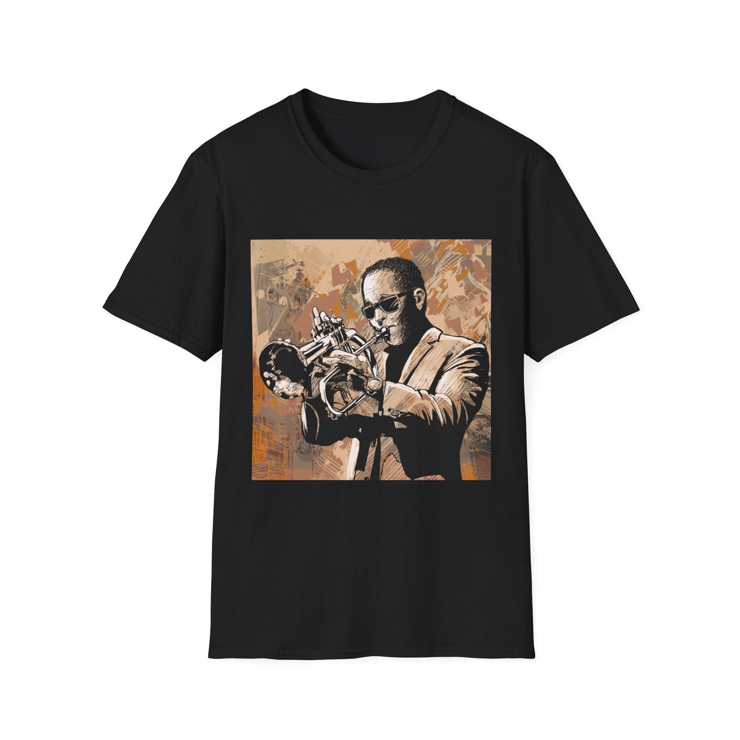 10%OFF at checkout! - Trumpet Jazz Portrait T-Shirt — Vintage Musician Graphic Tee