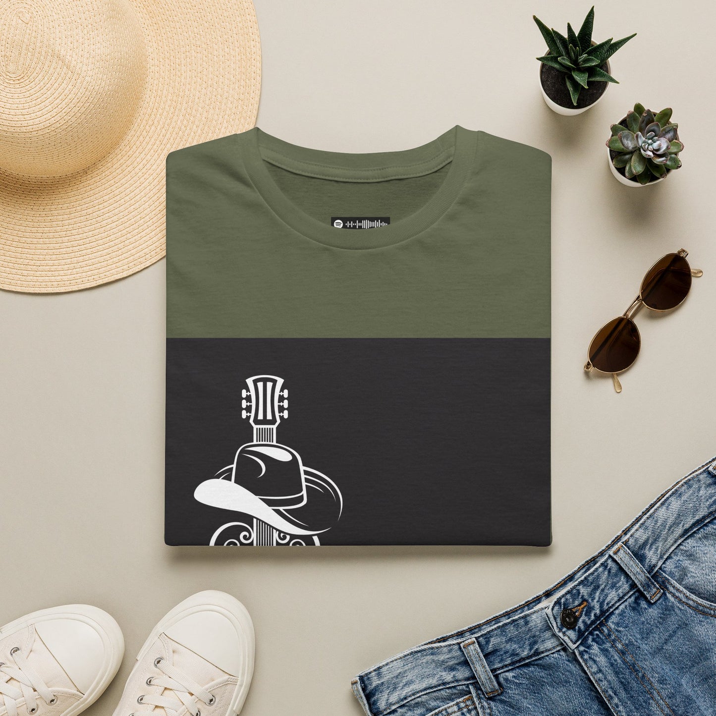 10% Off at checkout - Country Music T-Shirt — Guitar & Cowboy Hat Design