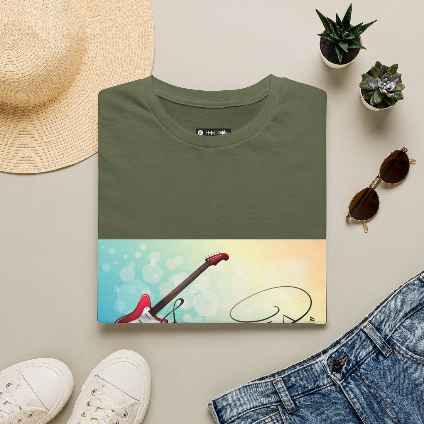 10% Off at checkout - Electric Guitar Music Tee — Colorful Musical Notes Graphic T-Shirt