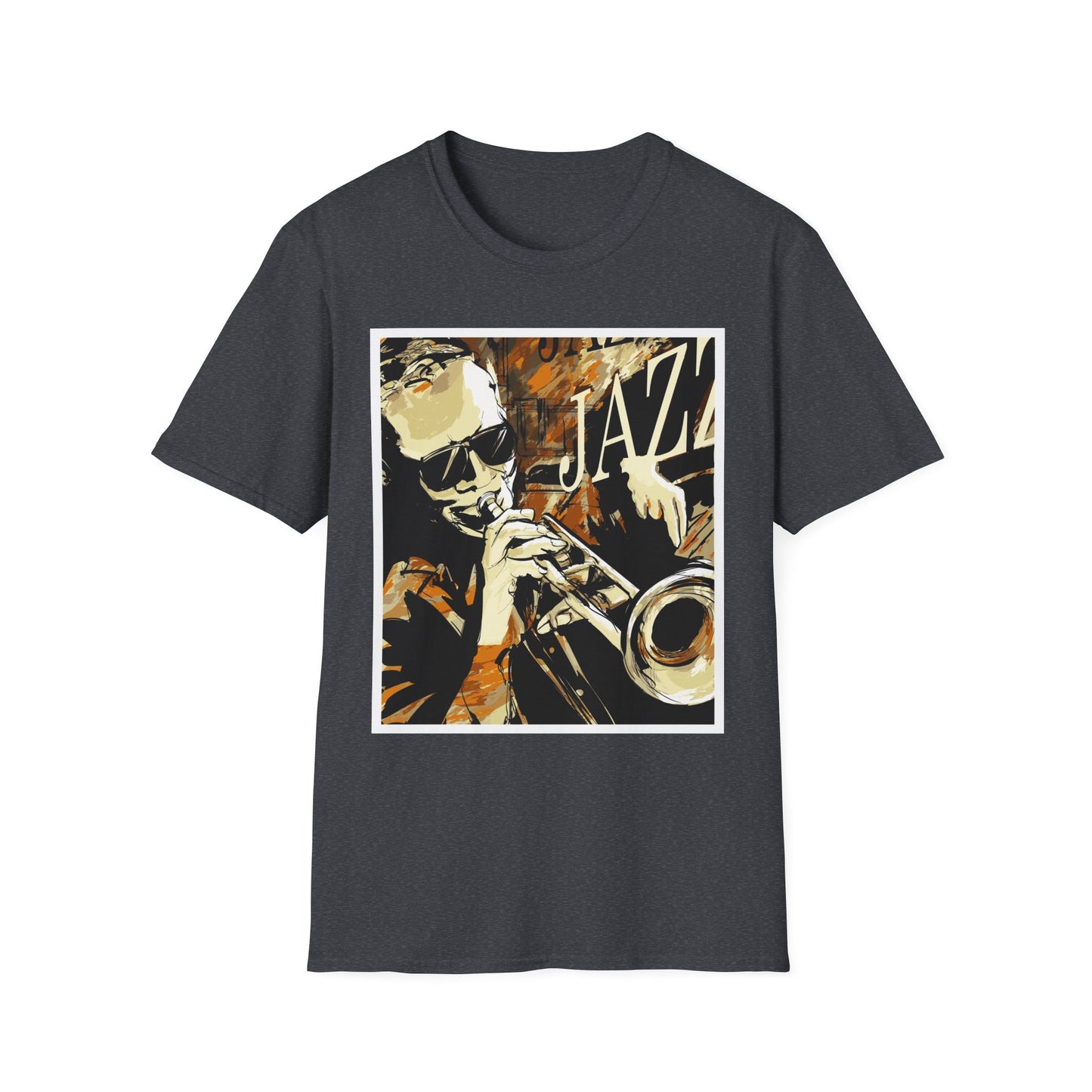 Jazz Trumpet Graphic T-Shirt — Vintage Sax/Trumpet Music Tee