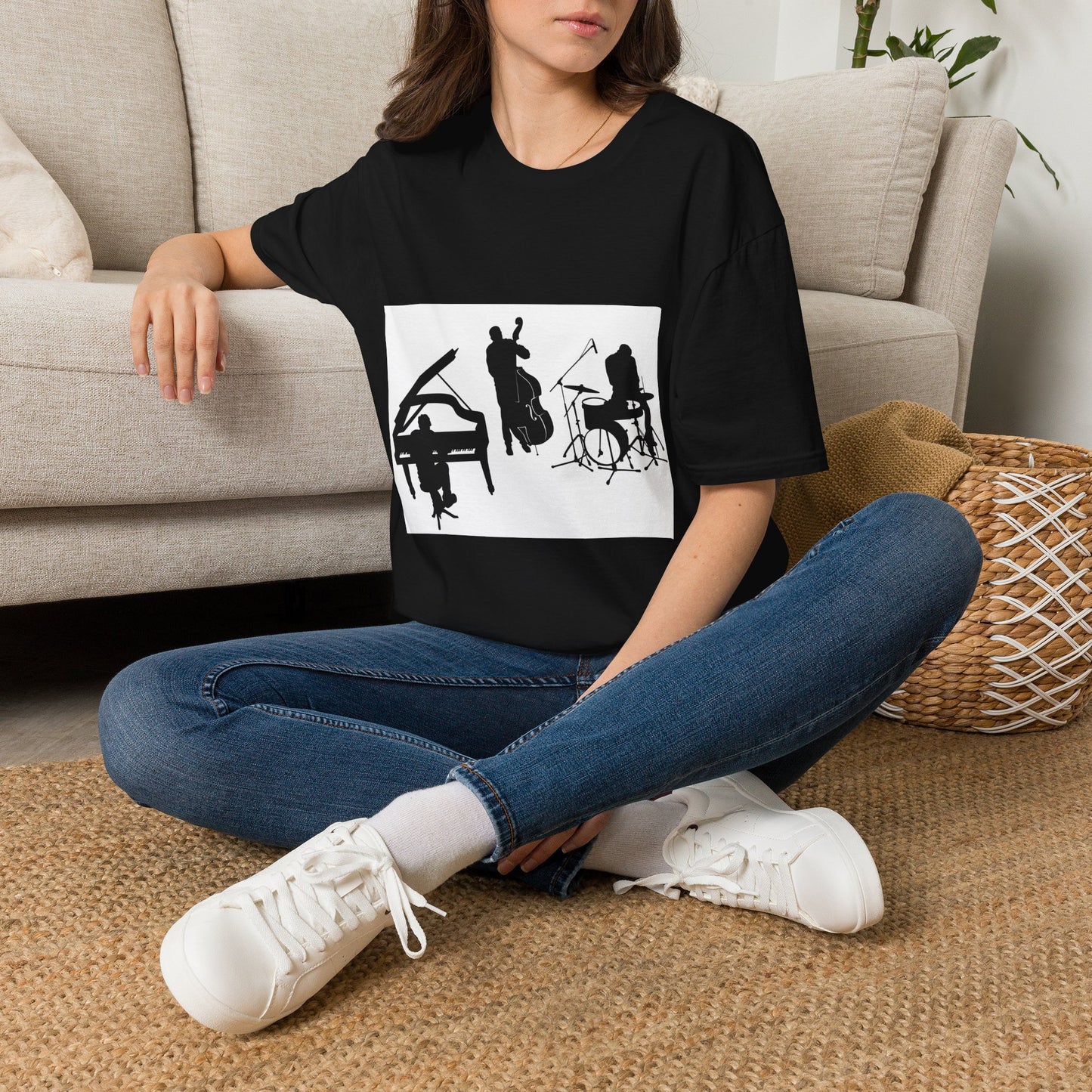 10% Off at checkout - Jazz Trio Silhouette T-Shirt — Piano, Bass & Drums Music Tee