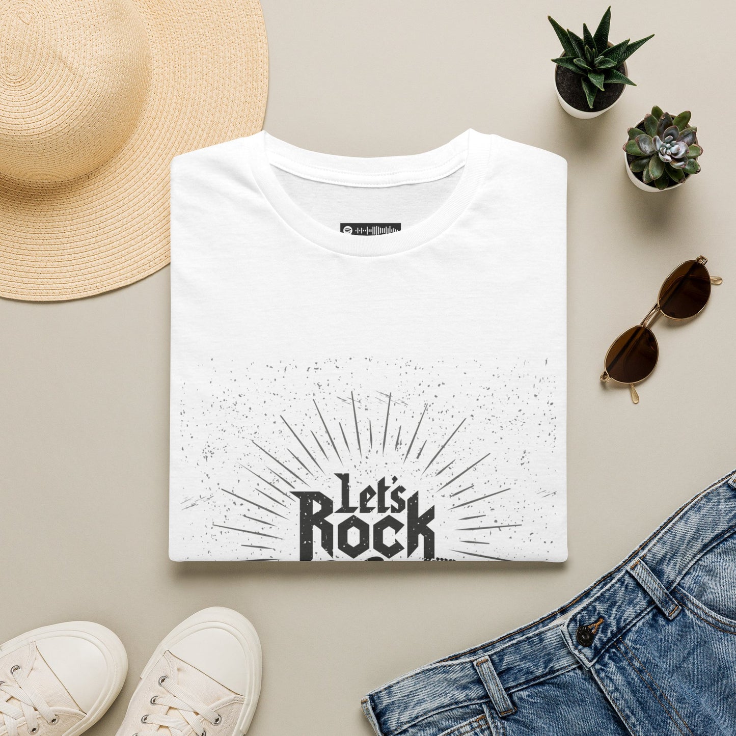 10% Off at checkout - Let's Rock T-Shirt — Vintage Guitar Graphic Tee
