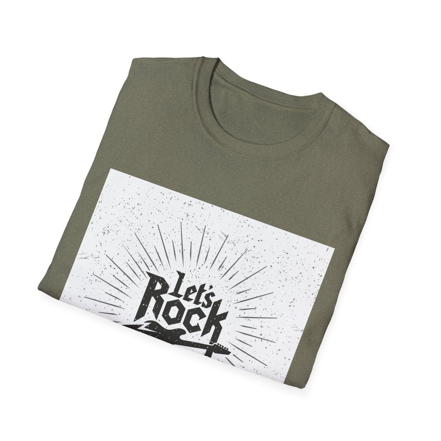 10%OFF at checkout! - Let's Rock T-Shirt — Vintage Guitar Graphic Tee for Music Lovers