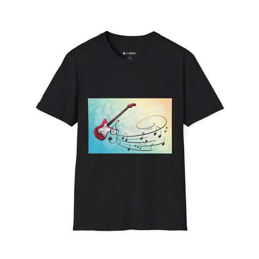 10% Off at checkout - Electric Guitar Music Tee — Colorful Musical Notes Graphic T-Shirt