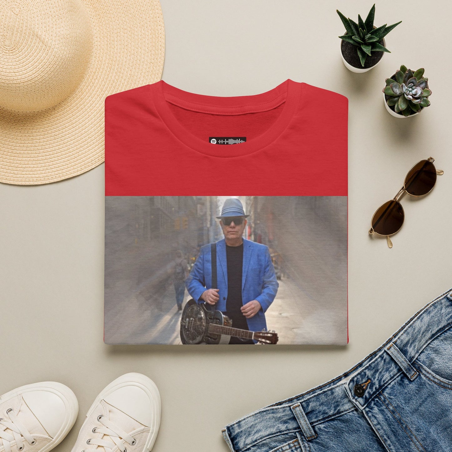 10% Off at checkout! - T-Shirt — 'I'm A Blues Man' Guitarist Photo Tee