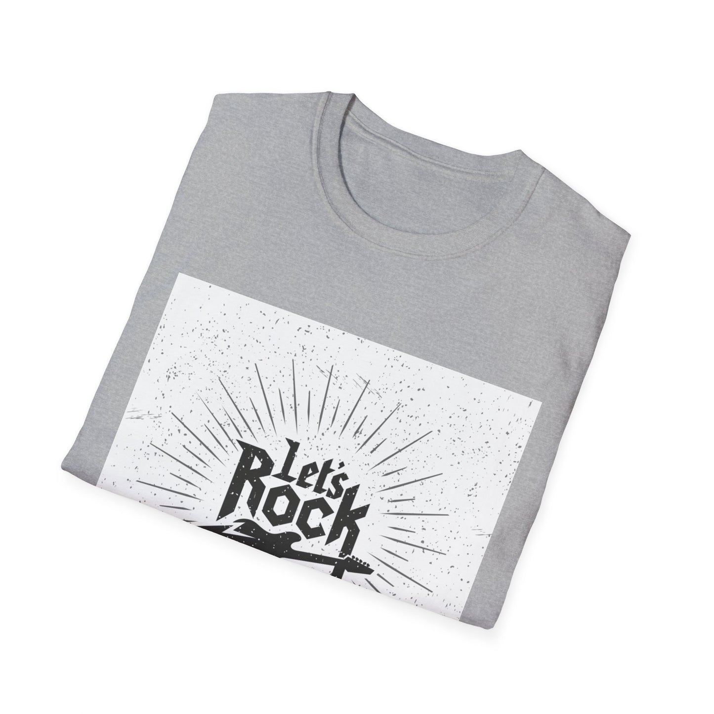10%OFF at checkout! - Let's Rock T-Shirt — Vintage Guitar Graphic Tee for Music Lovers