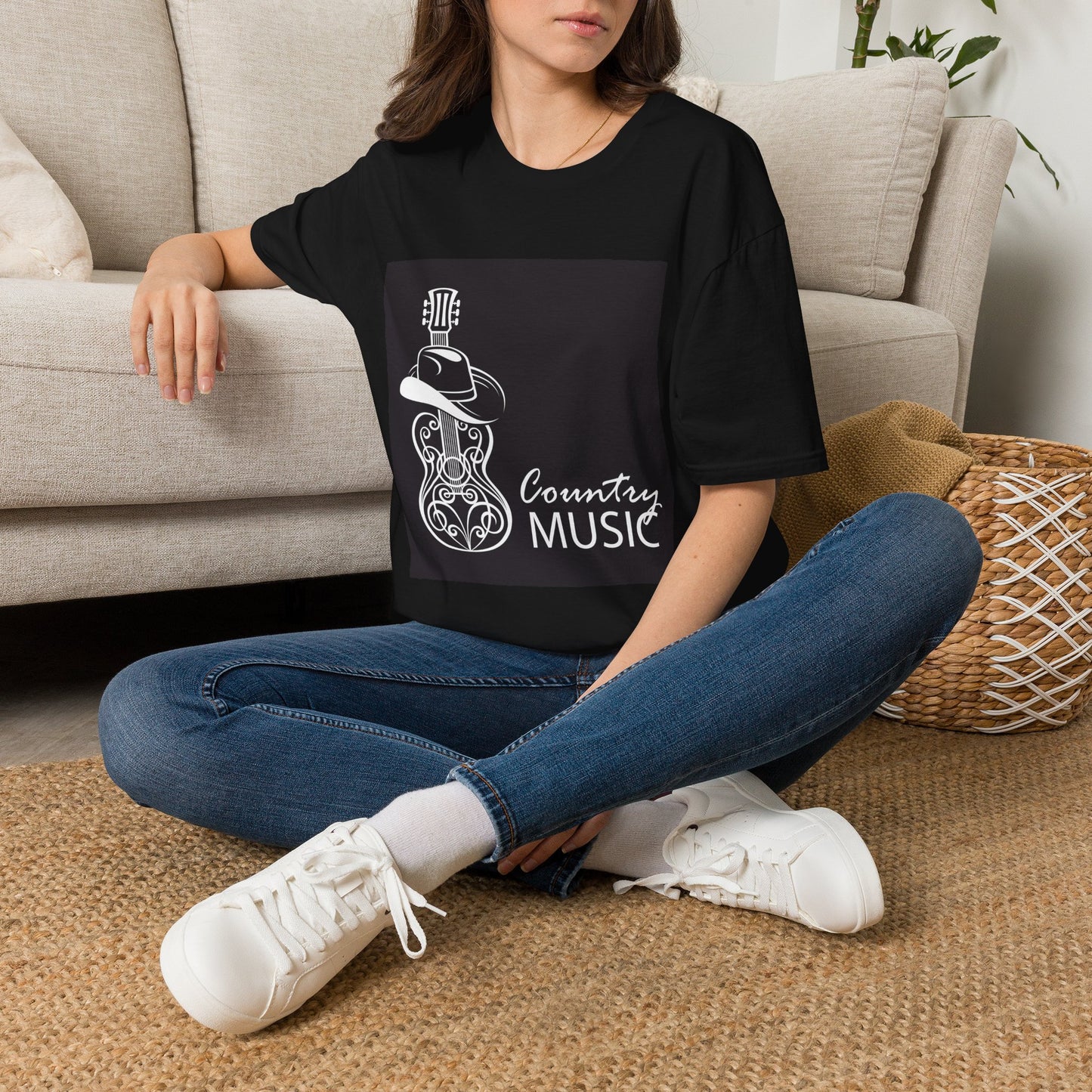 10% Off at checkout - Country Music T-Shirt — Guitar & Cowboy Hat Design