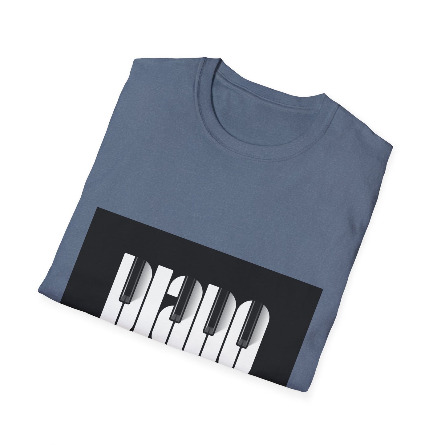 10%OFF at checkout! - Piano Retro Logo T-Shirt — Minimalist Black & White Music Tee