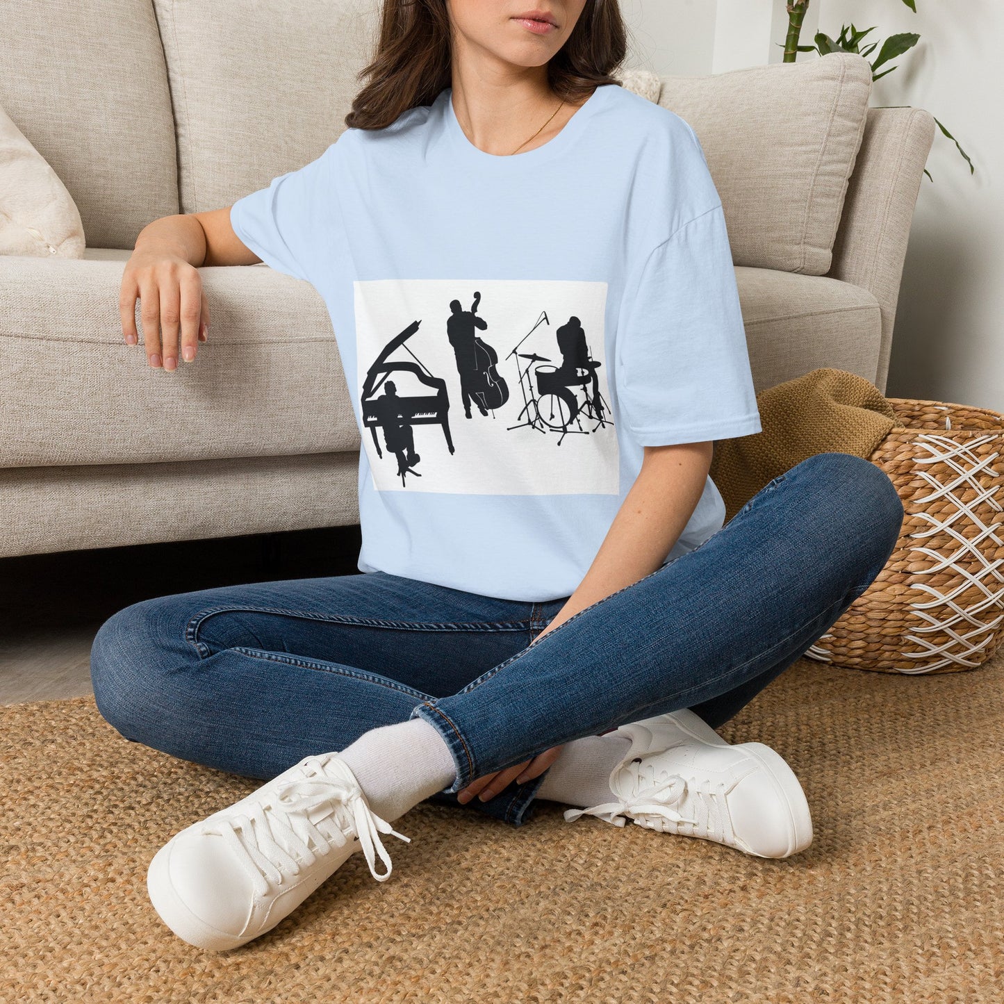 10% Off at checkout - Jazz Trio Silhouette T-Shirt — Piano, Bass & Drums Music Tee