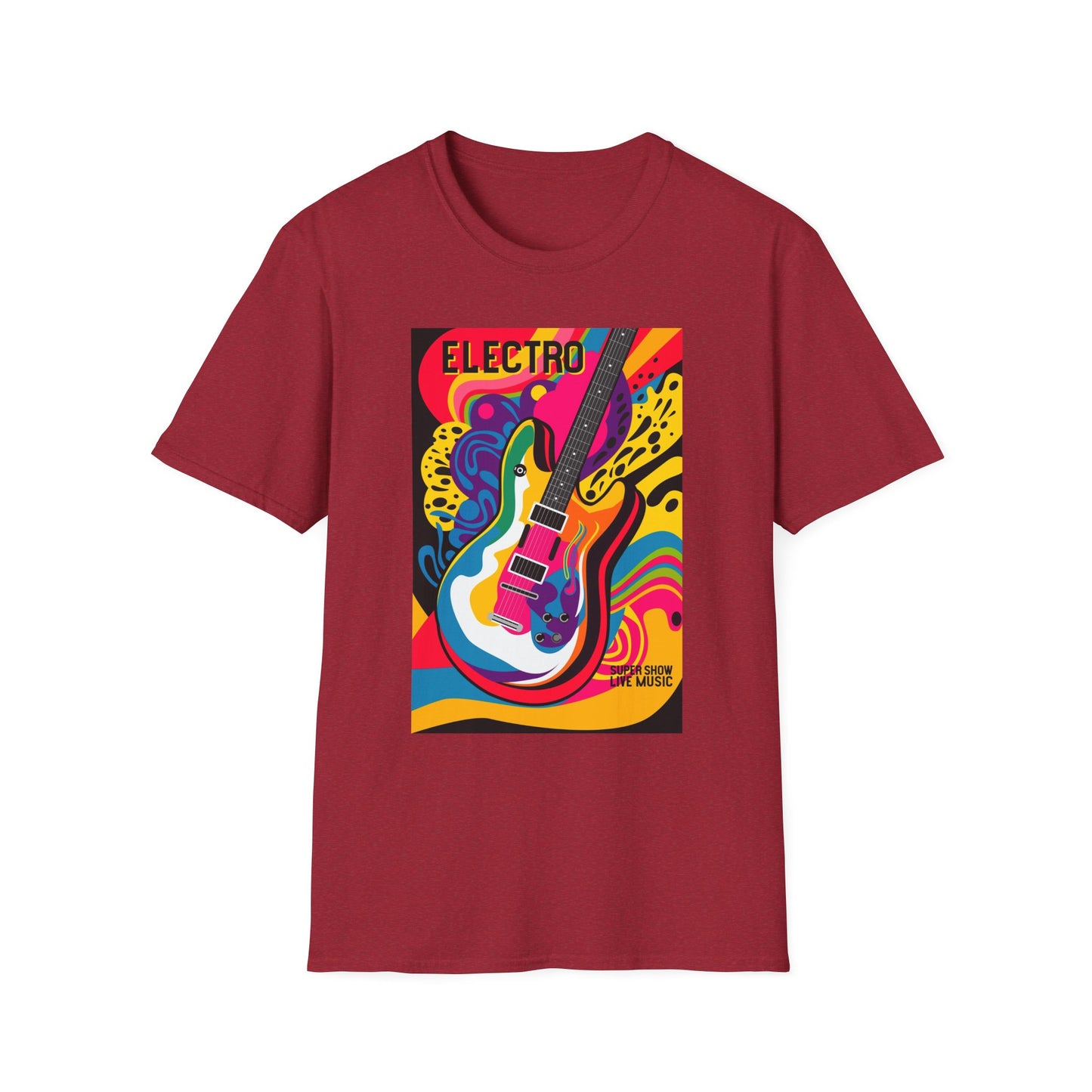 10%OFF at checkout! - Electro Guitar Poster T-Shirt — Retro Psychedelic Music Tee