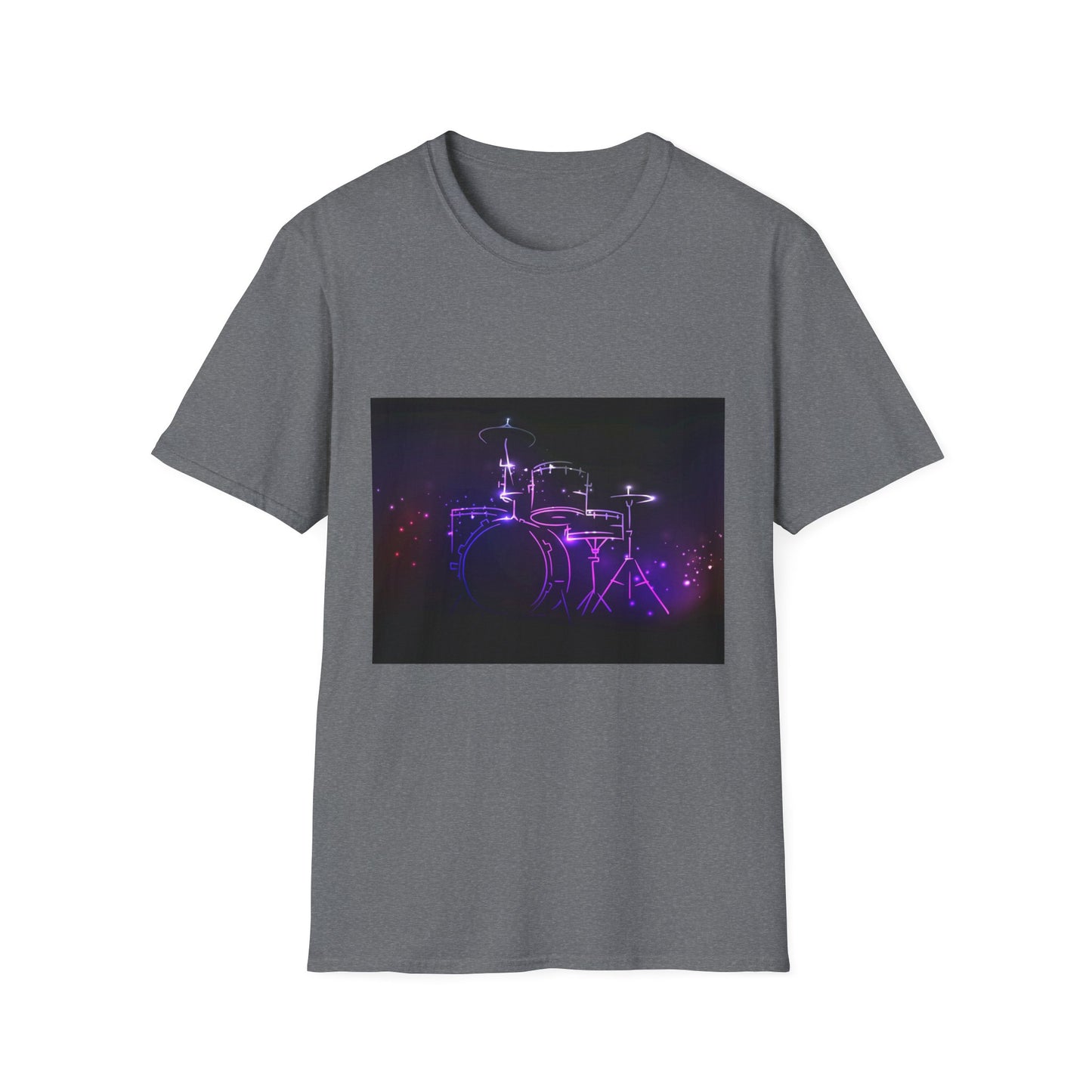 10%OFF at checkout! - Drummer Neon Lights T-Shirt — Purple Glow Drum Set Tee
