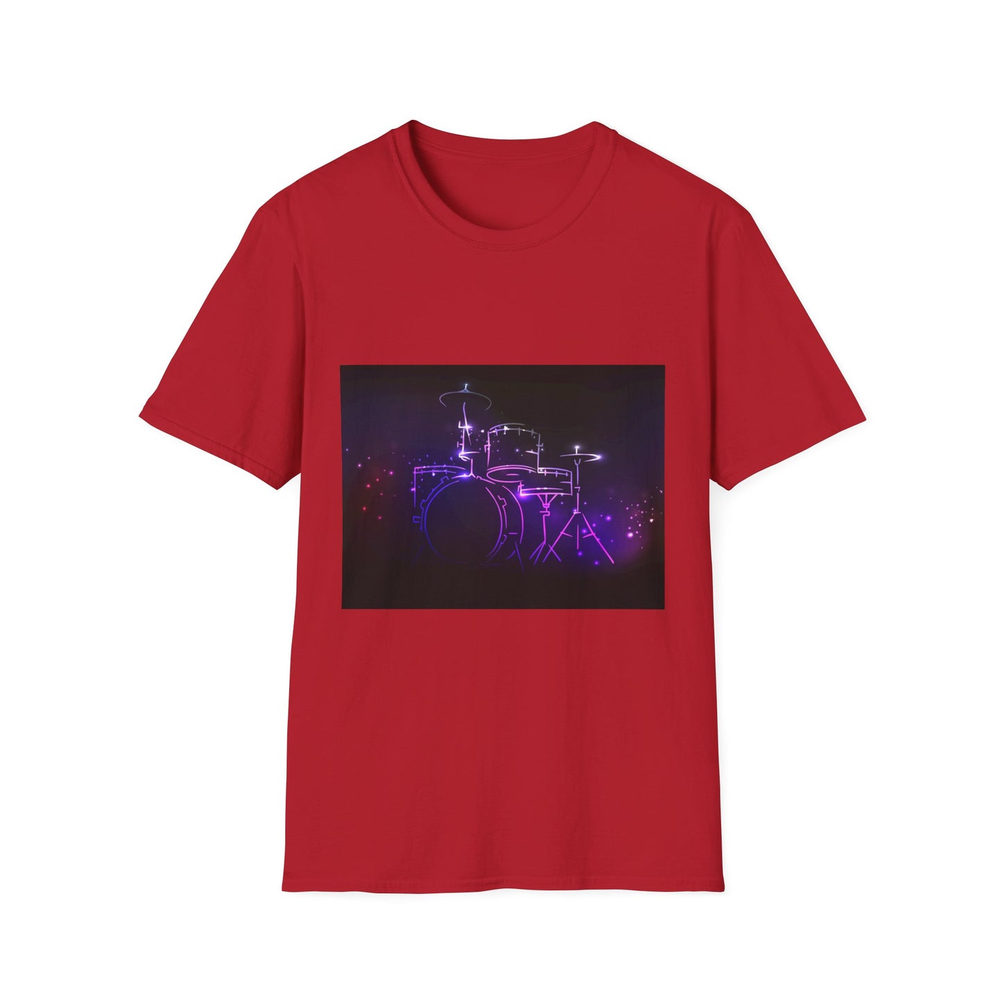 10%OFF at checkout! - Drummer Neon Lights T-Shirt — Purple Glow Drum Set Tee