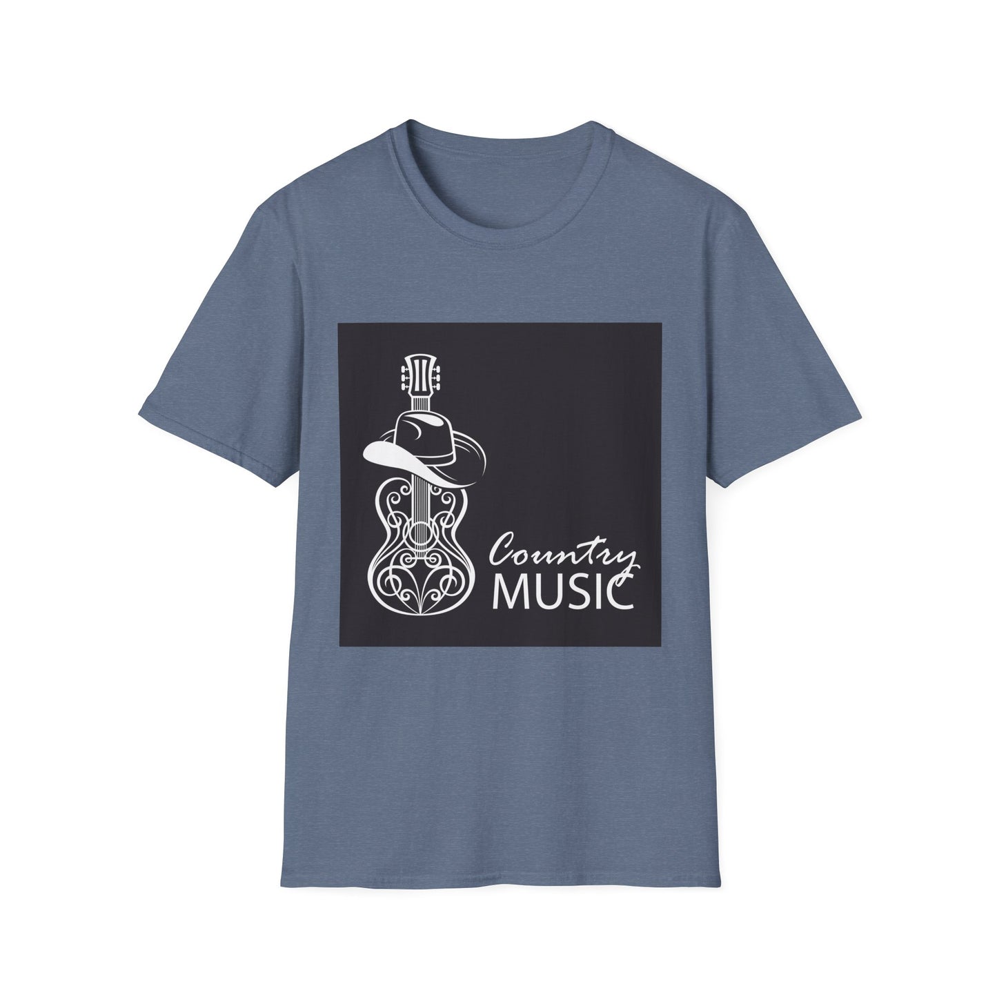 10%OFF at checkout! - Country Music Guitar Tee — "Country Music" Graphic T-Shirt with Cowboy Hat Design