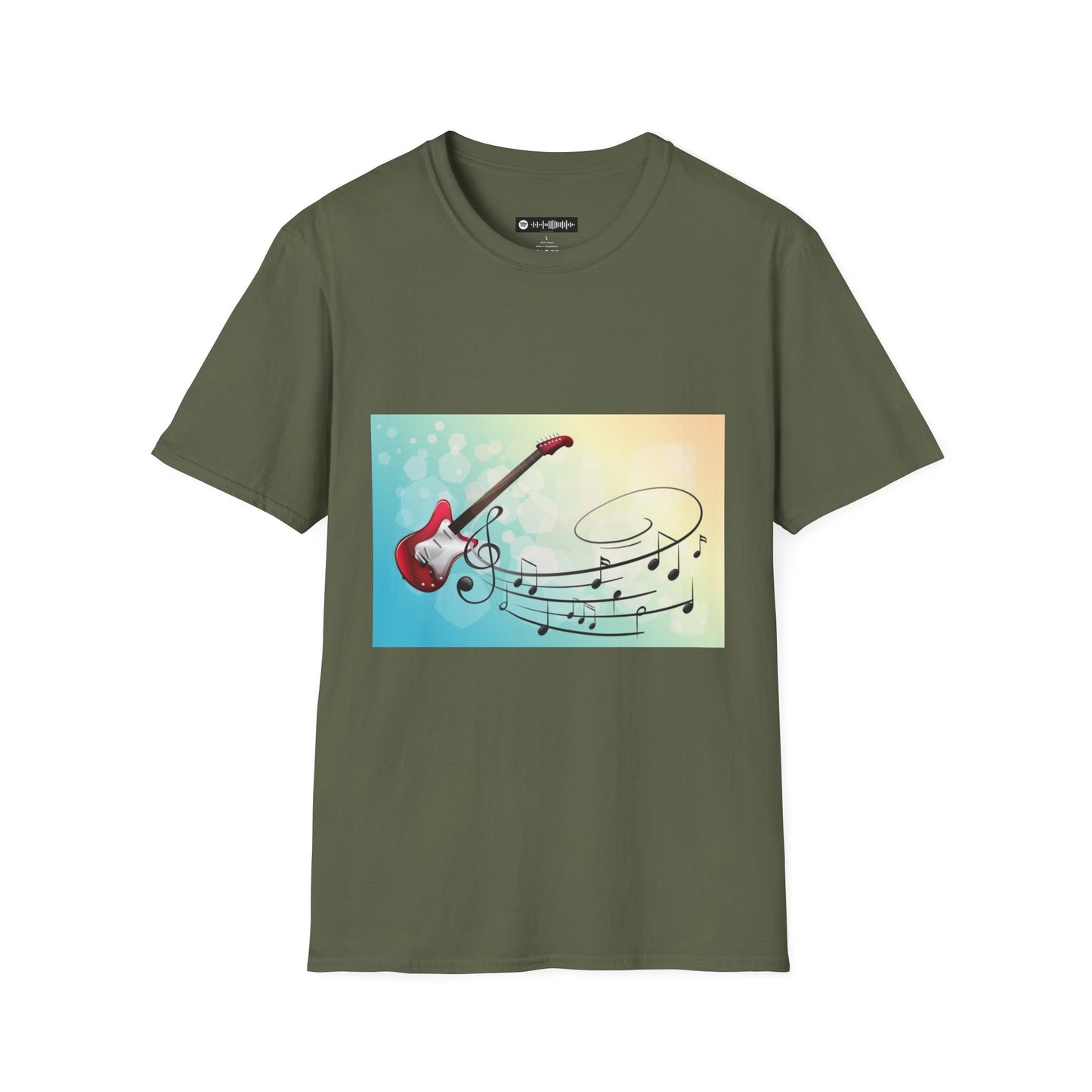 10% Off at checkout - Electric Guitar Music Tee — Colorful Musical Notes Graphic T-Shirt