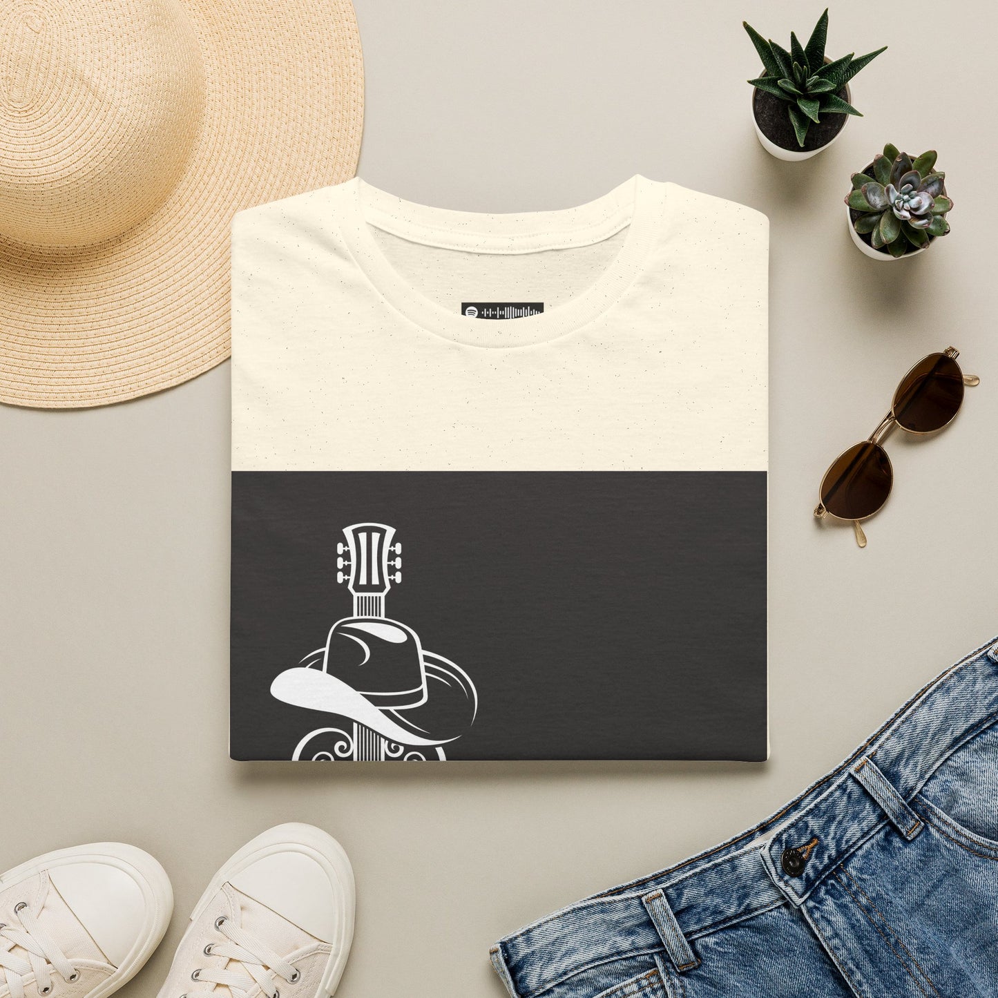 10% Off at checkout - Country Music T-Shirt — Guitar & Cowboy Hat Design
