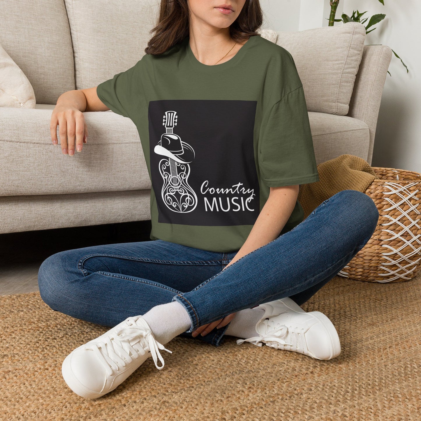 10% Off at checkout - Country Music T-Shirt — Guitar & Cowboy Hat Design