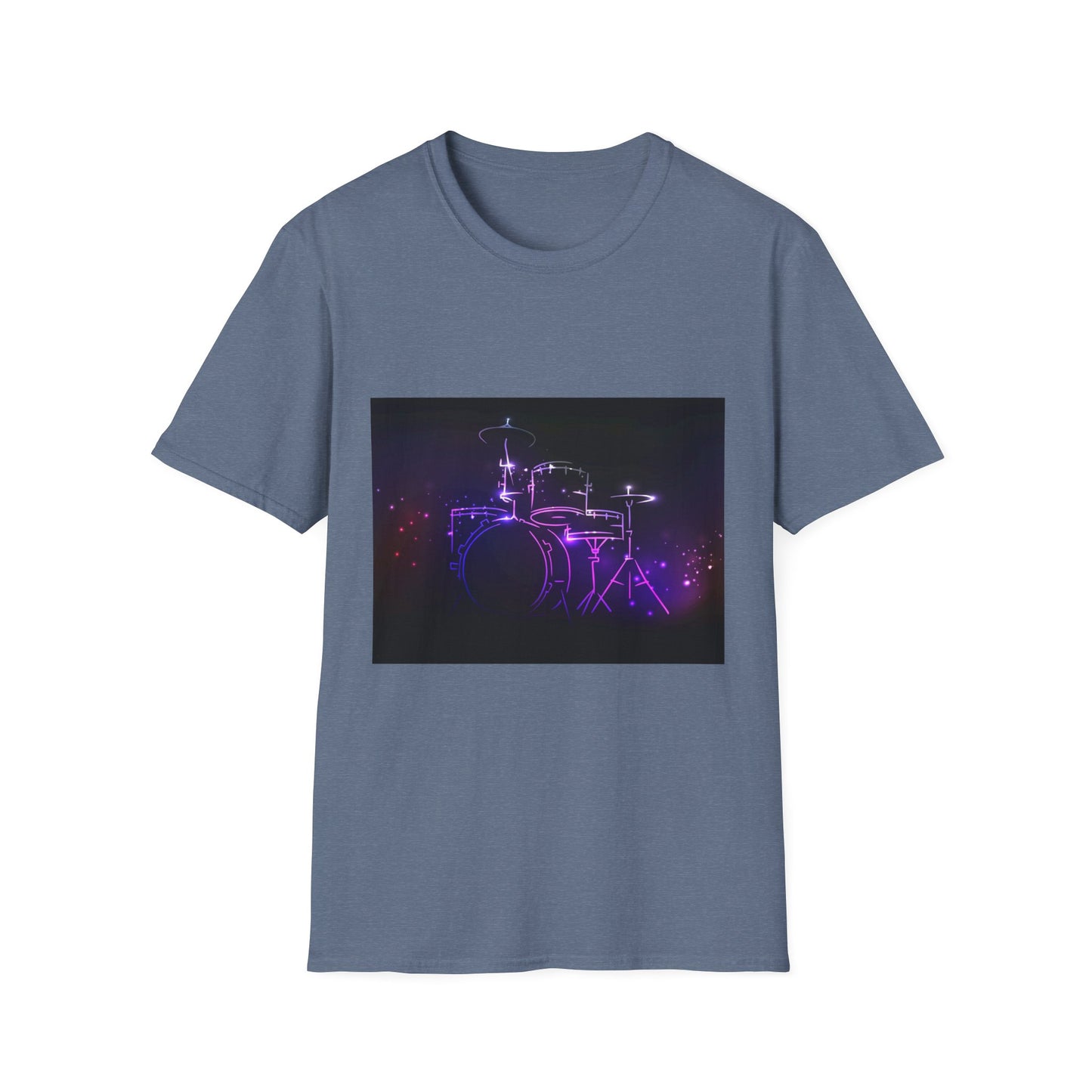10%OFF at checkout! - Drummer Neon Lights T-Shirt — Purple Glow Drum Set Tee