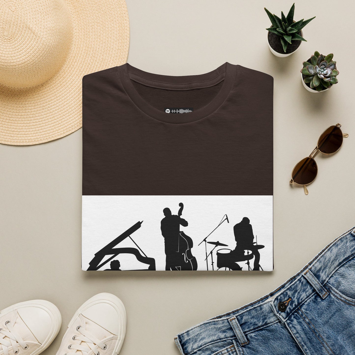 10% Off at checkout - Jazz Trio Silhouette T-Shirt — Piano, Bass & Drums Music Tee
