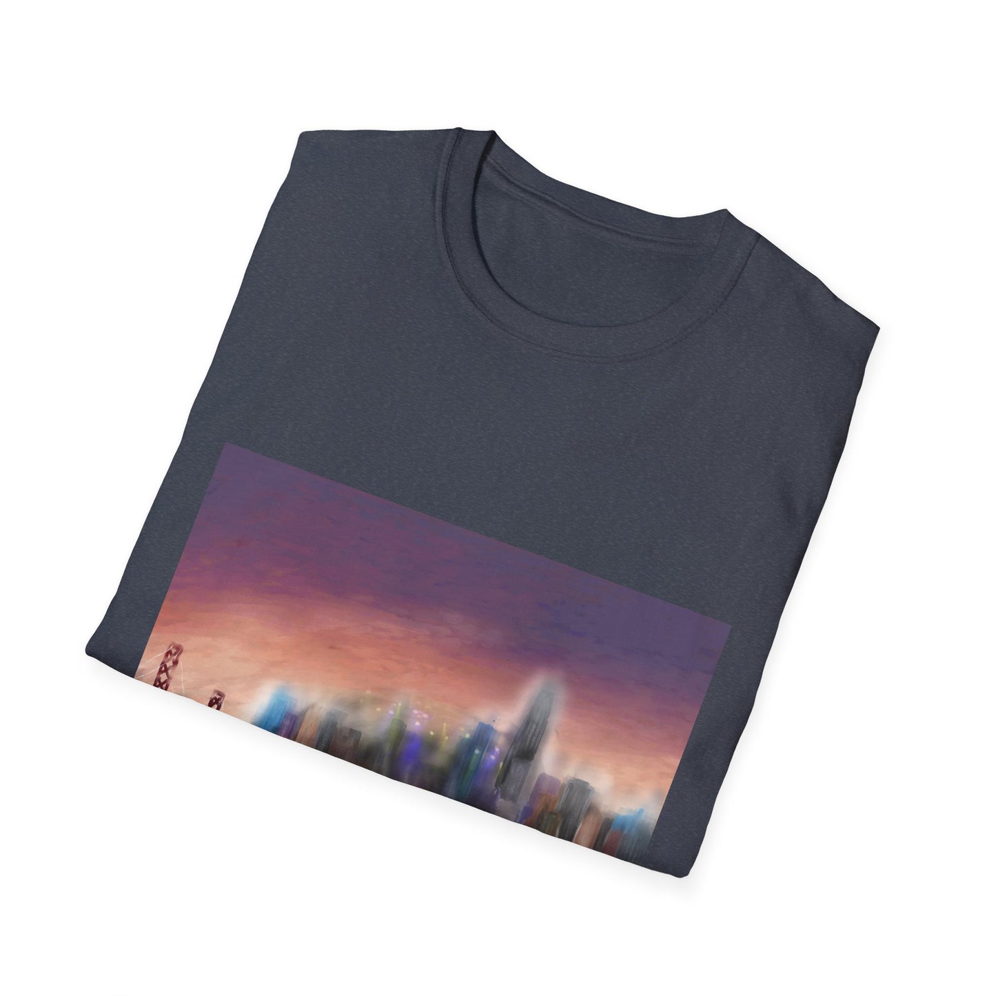 10%OFF at checkout! - Big City Band City Skyline Sunset T-Shirt — Blurred Nightscape Graphic Tee