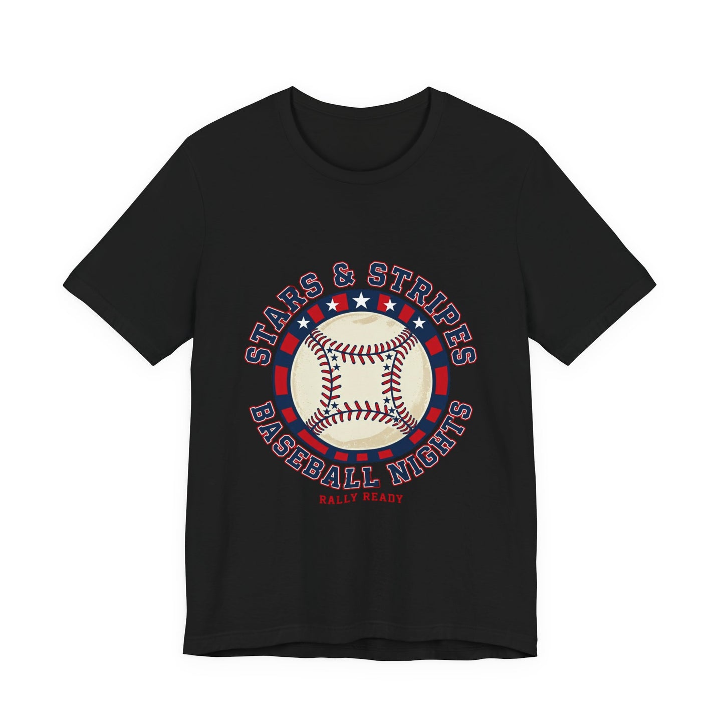 10%OFF at checkout! - Stars & Stripes Baseball Nights Tee | patriotic baseball graphic, vintage ballpark aesthetic