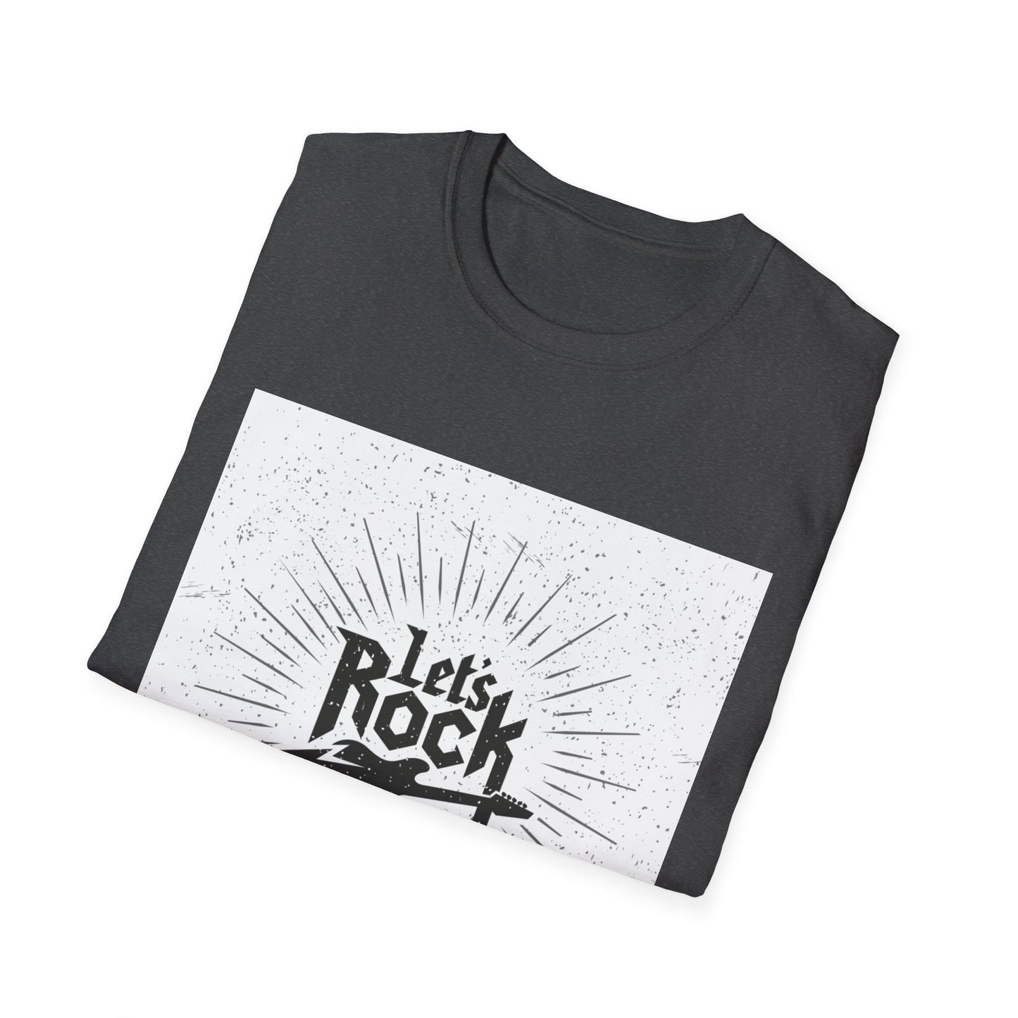 10%OFF at checkout! - Let's Rock T-Shirt — Vintage Guitar Graphic Tee for Music Lovers