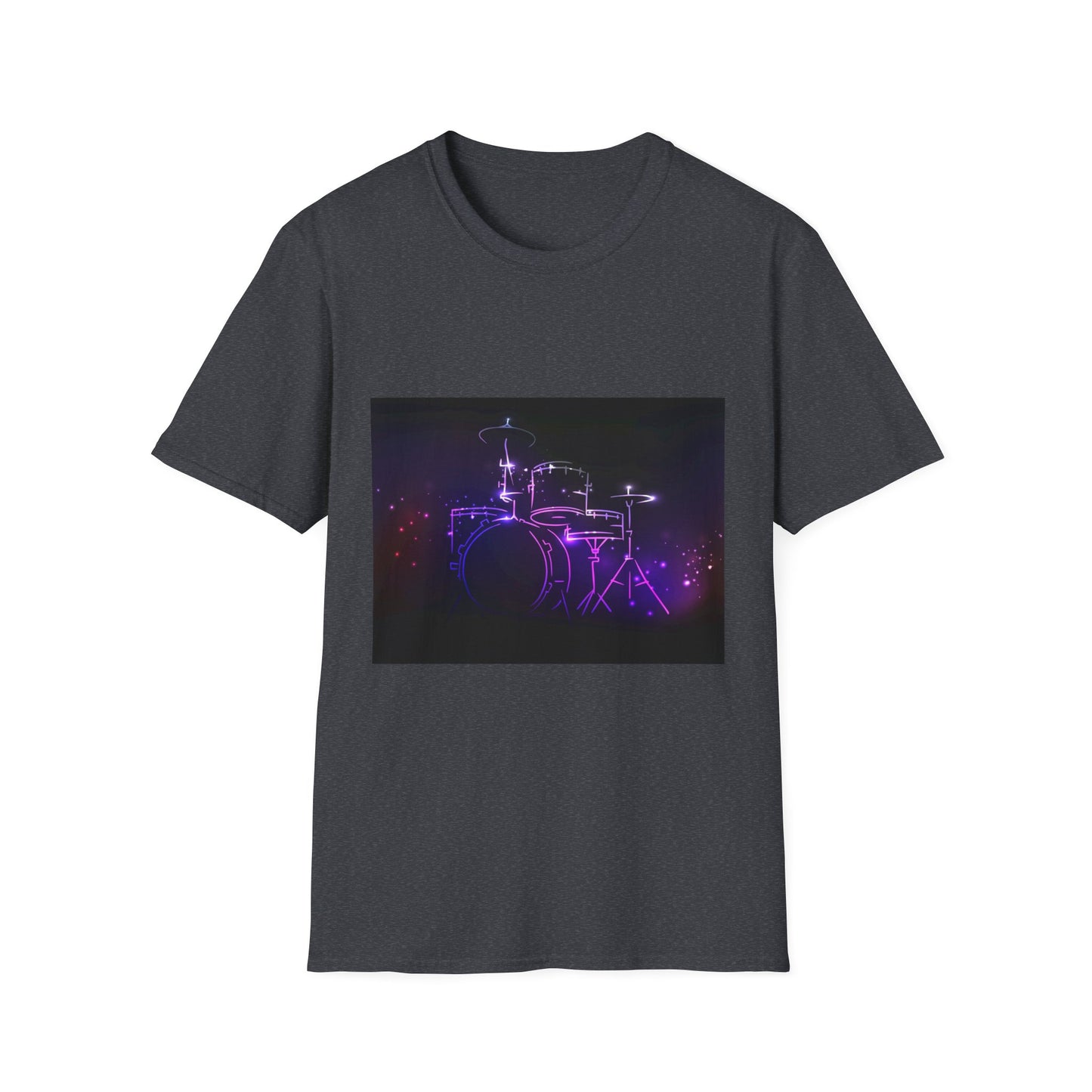 10%OFF at checkout! - Drummer Neon Lights T-Shirt — Purple Glow Drum Set Tee