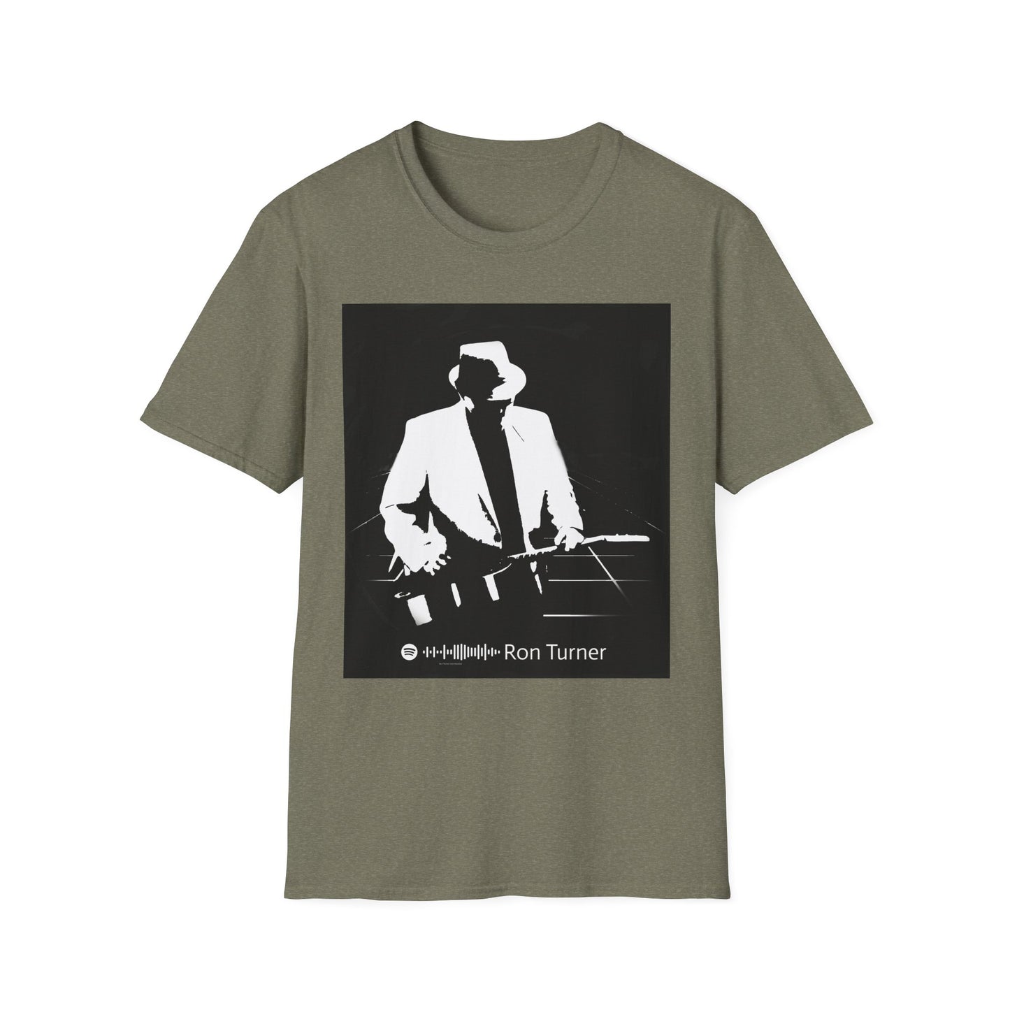 10%OFF at checkout! - Slide Guitarist Ron Turner Blues Artist Silhouette T-Shirt — Vintage Band Music Tee