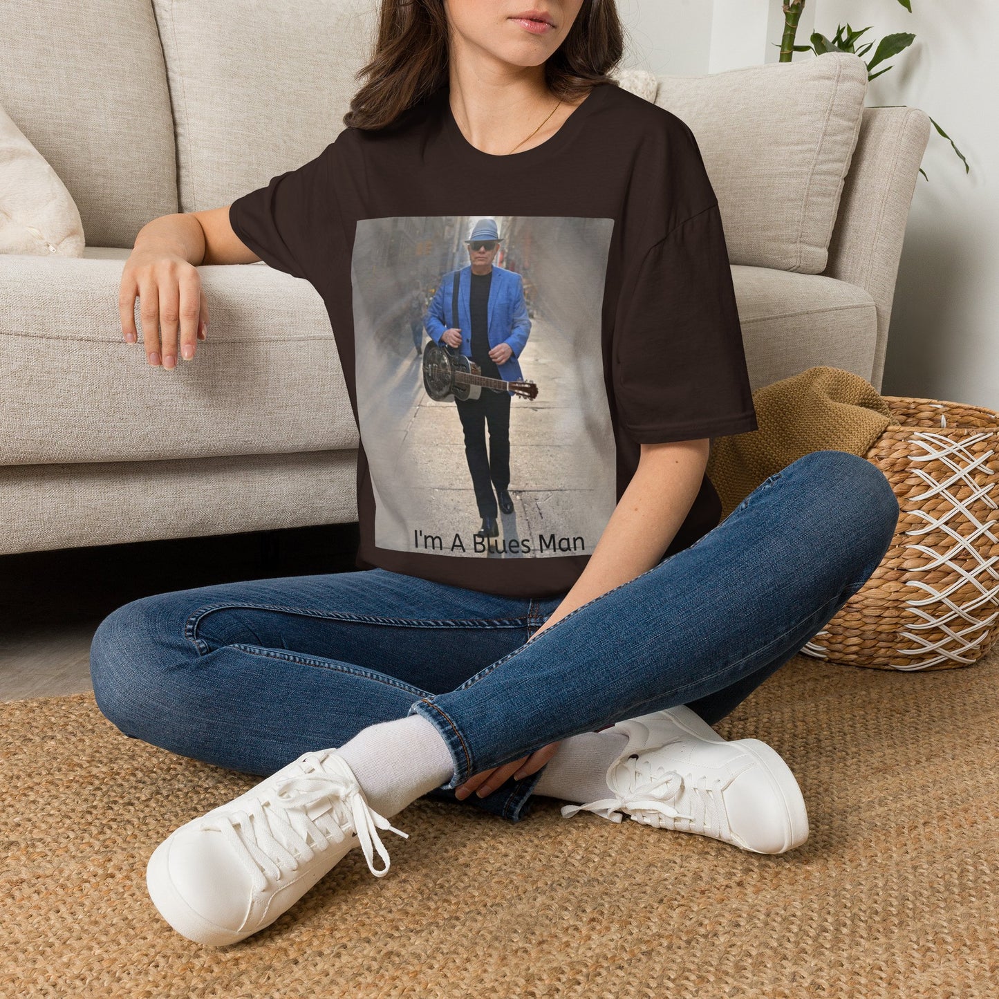 10% Off at checkout! - T-Shirt — 'I'm A Blues Man' Guitarist Photo Tee