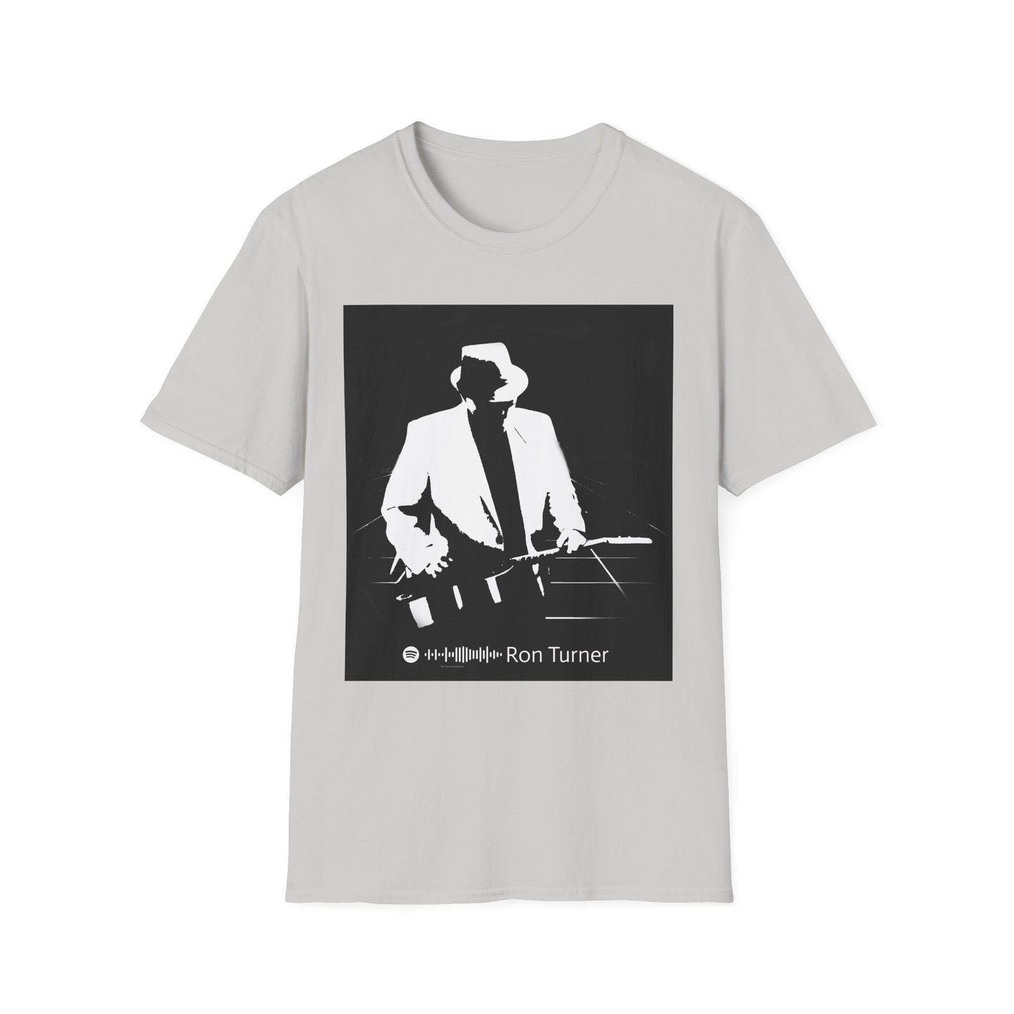 10%OFF at checkout! - Slide Guitarist Ron Turner Blues Artist Silhouette T-Shirt — Vintage Band Music Tee