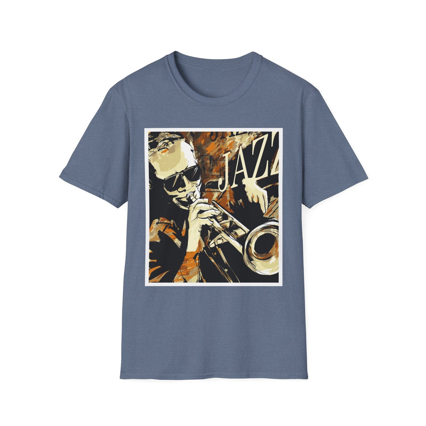 Jazz Trumpet Graphic T-Shirt — Vintage Sax/Trumpet Music Tee