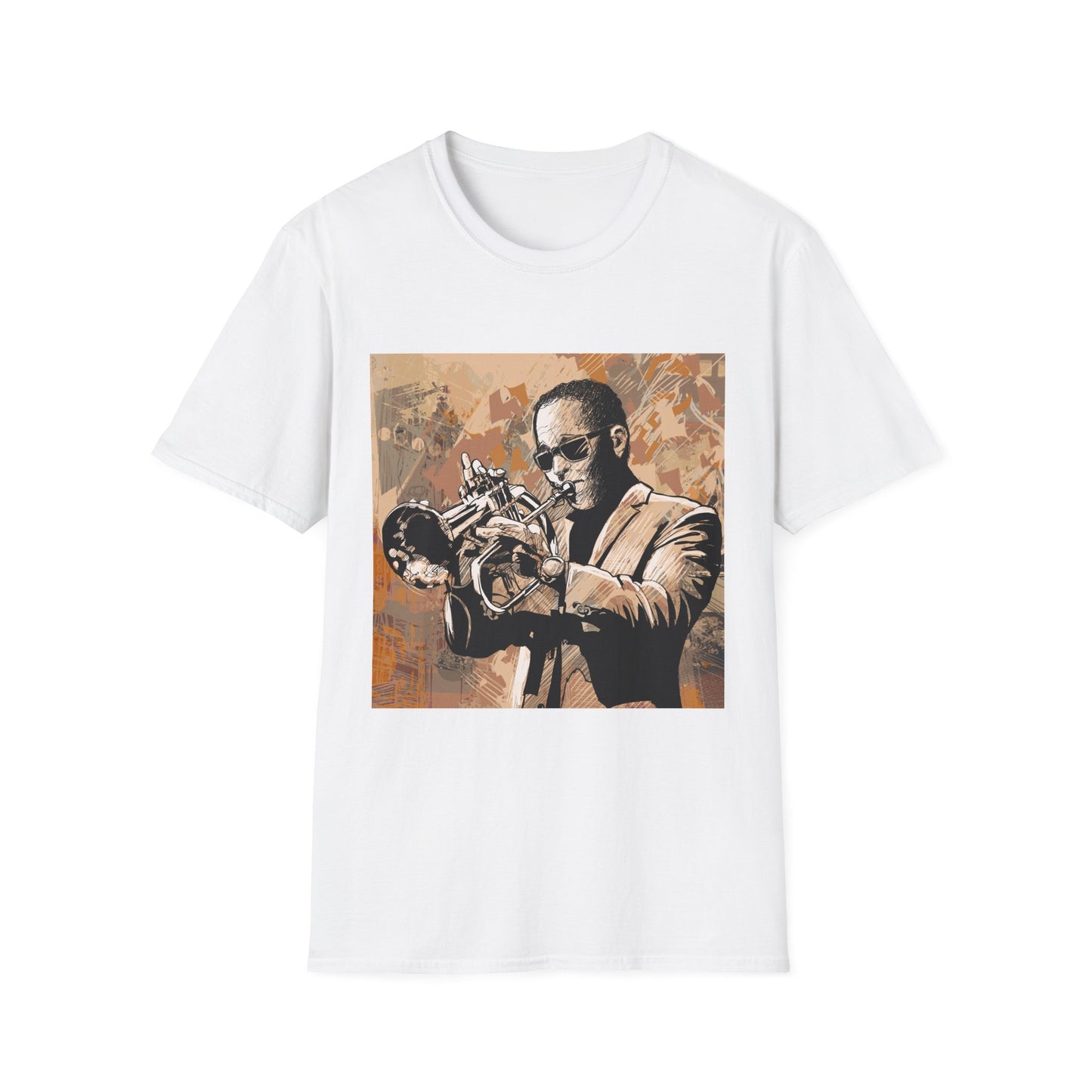 10%OFF at checkout! - Trumpet Jazz Portrait T-Shirt — Vintage Musician Graphic Tee