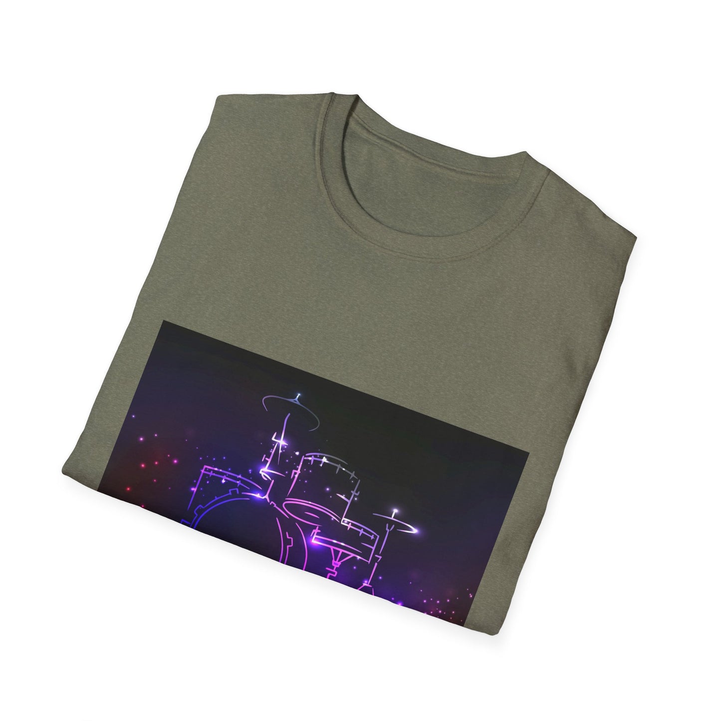 10%OFF at checkout! - Drummer Neon Lights T-Shirt — Purple Glow Drum Set Tee