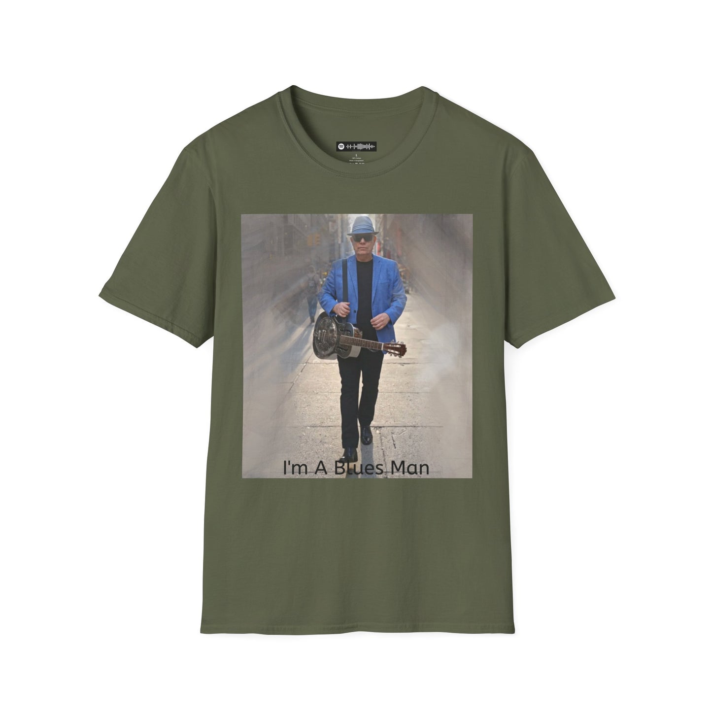 10% Off at checkout! - T-Shirt — 'I'm A Blues Man' Guitarist Photo Tee