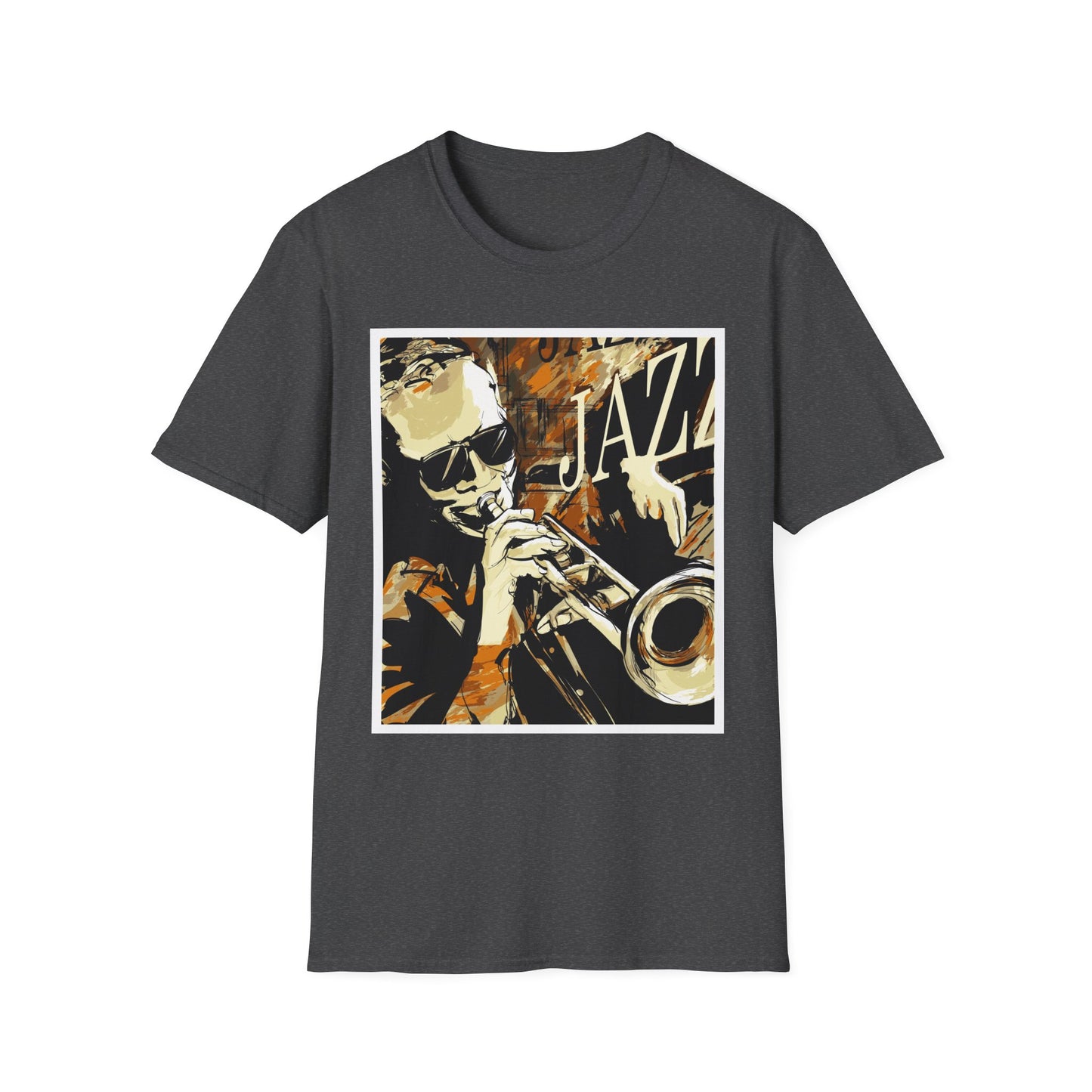 Jazz Trumpet Graphic T-Shirt — Vintage Sax/Trumpet Music Tee